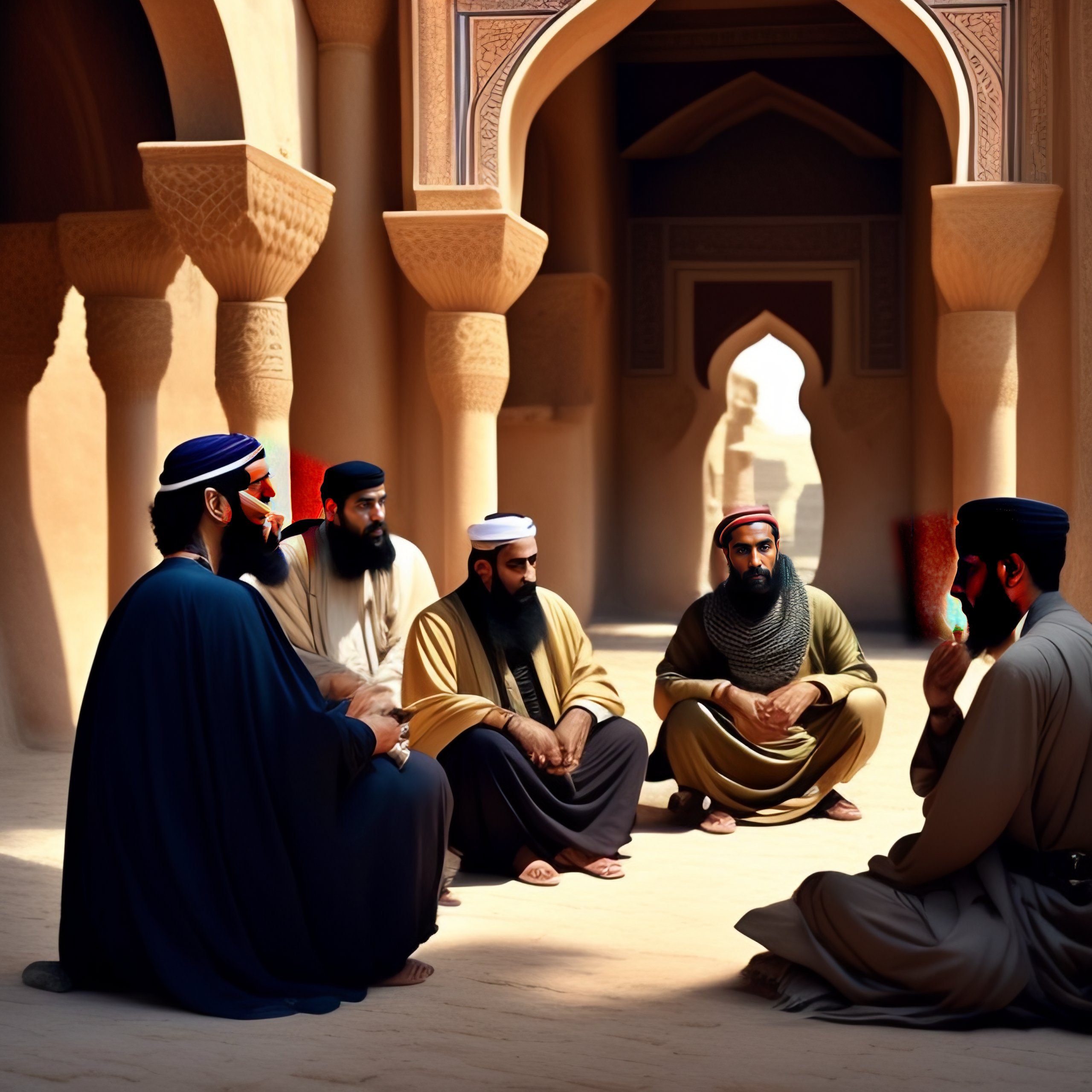 Lexica Group Of Islamic Poets Debating Poetry Realistic In Ancient 