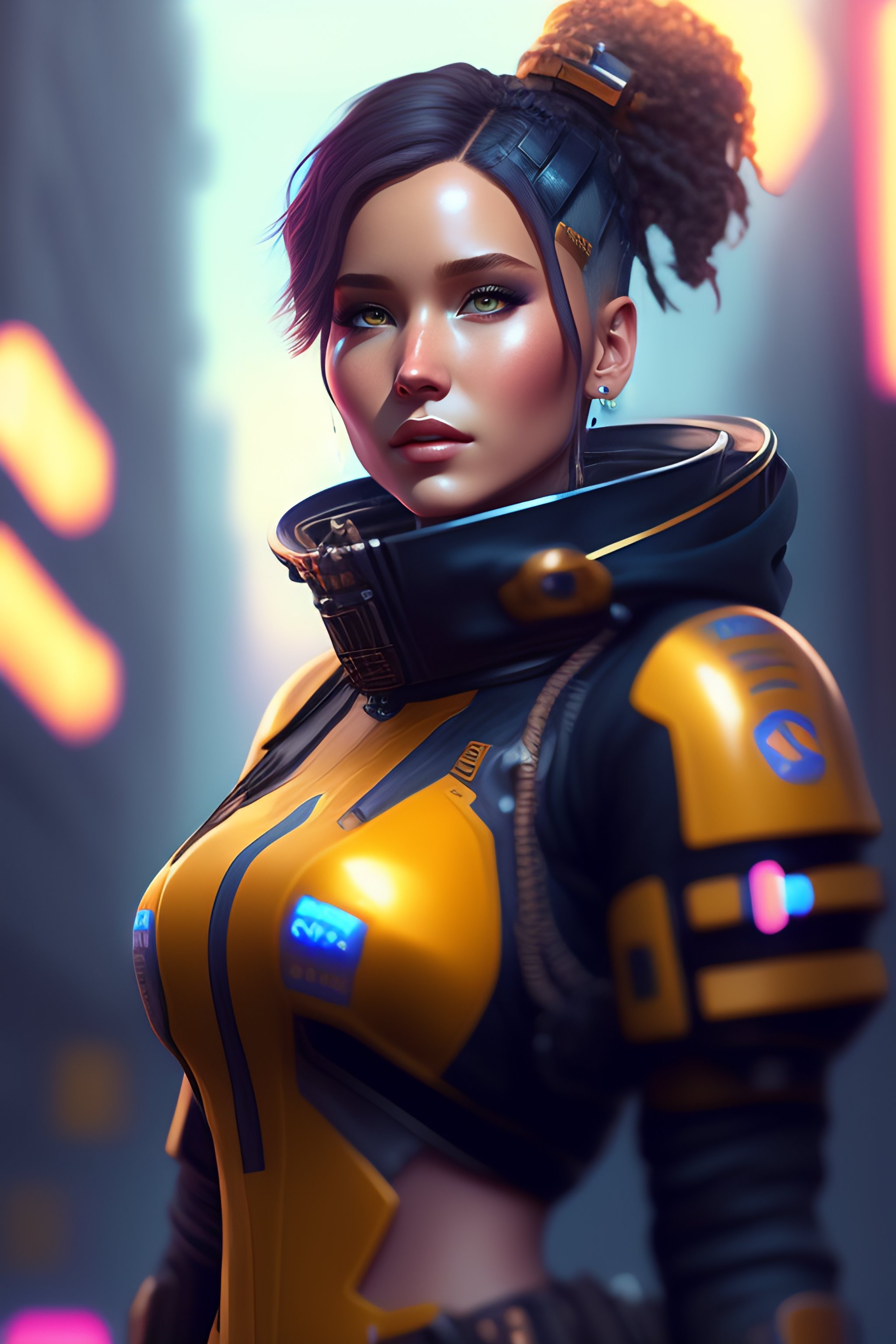Lexica - Cute jennifer lawrence Mech Punk clothes with short hair girl ...