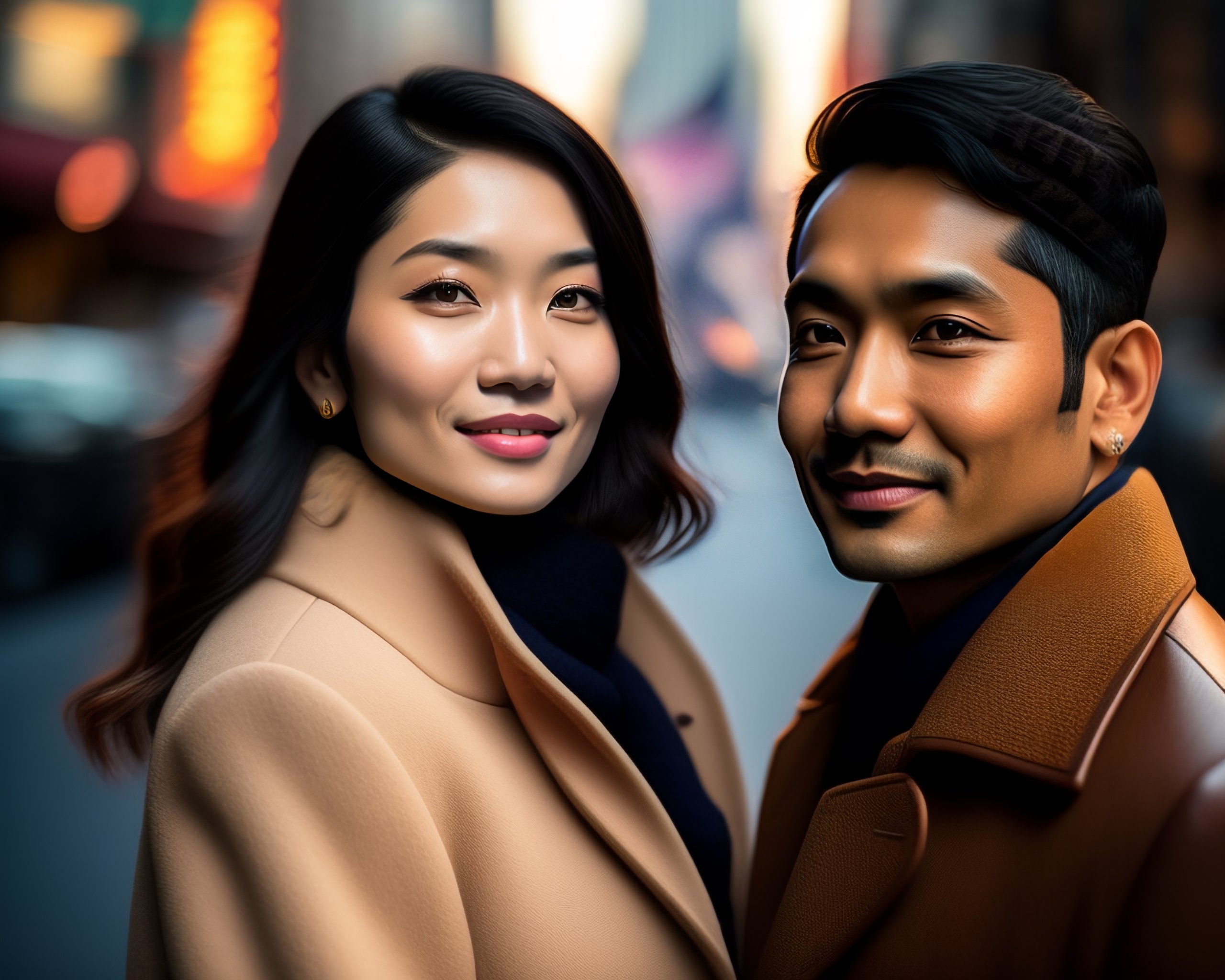 Lexica Light skinned 35 year old indian man and 35 year old korean