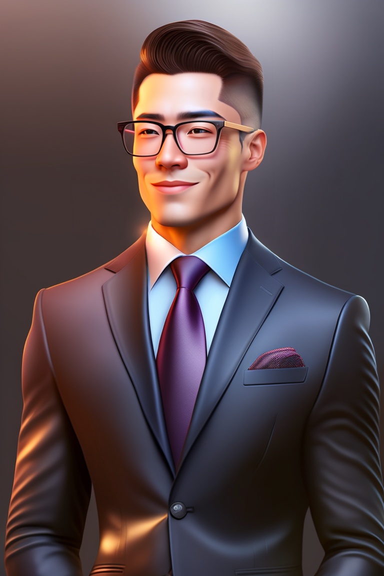 Lexica - A smart man with glasses, business clothes, high quality image ...