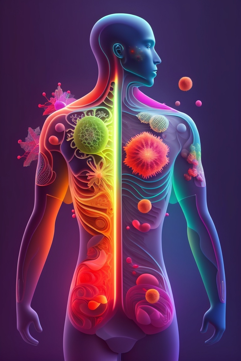 Lexica - An intricate digital illustration of a human body with the ...