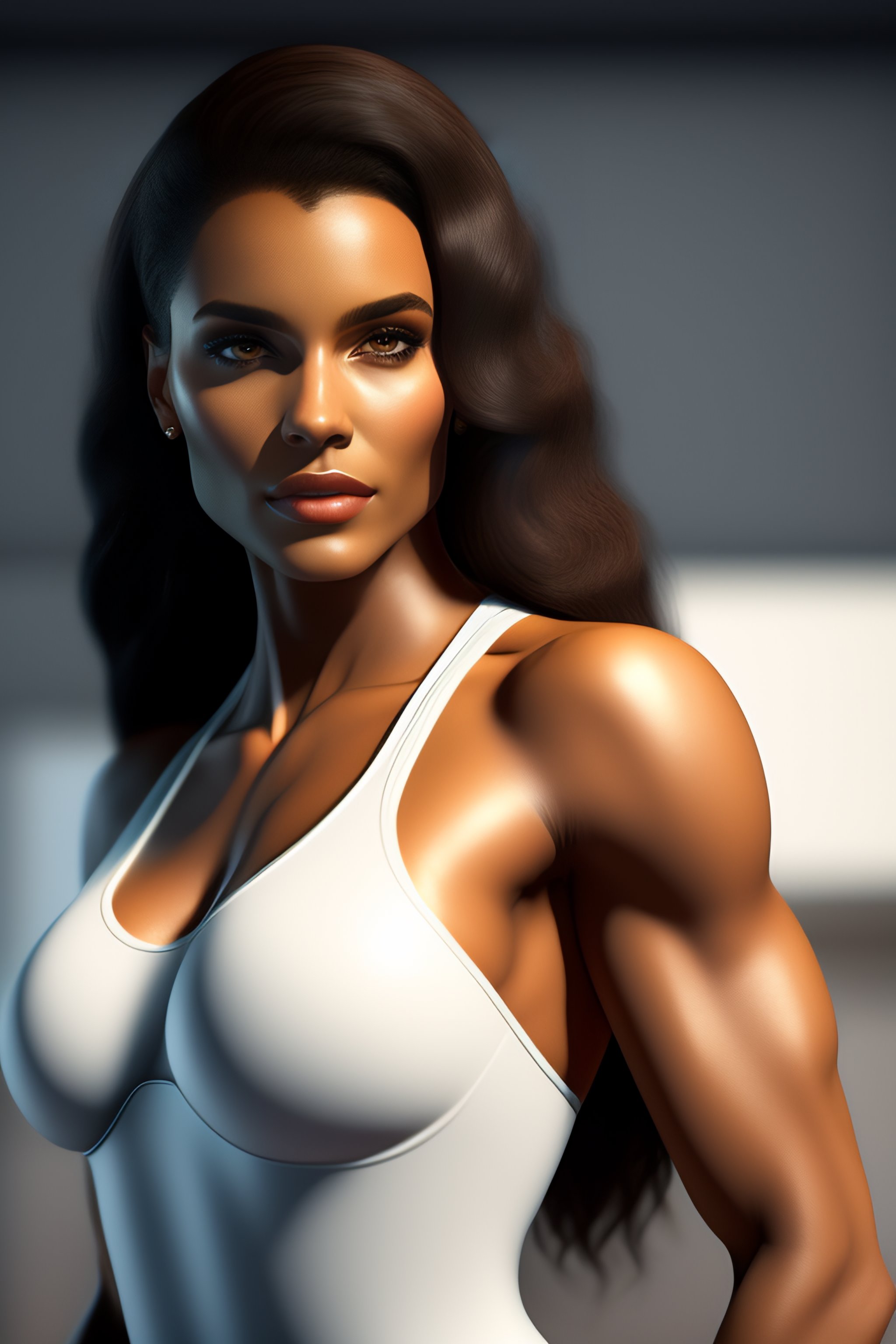Lexica Frontal Full figure zoomed out photorealistic woman