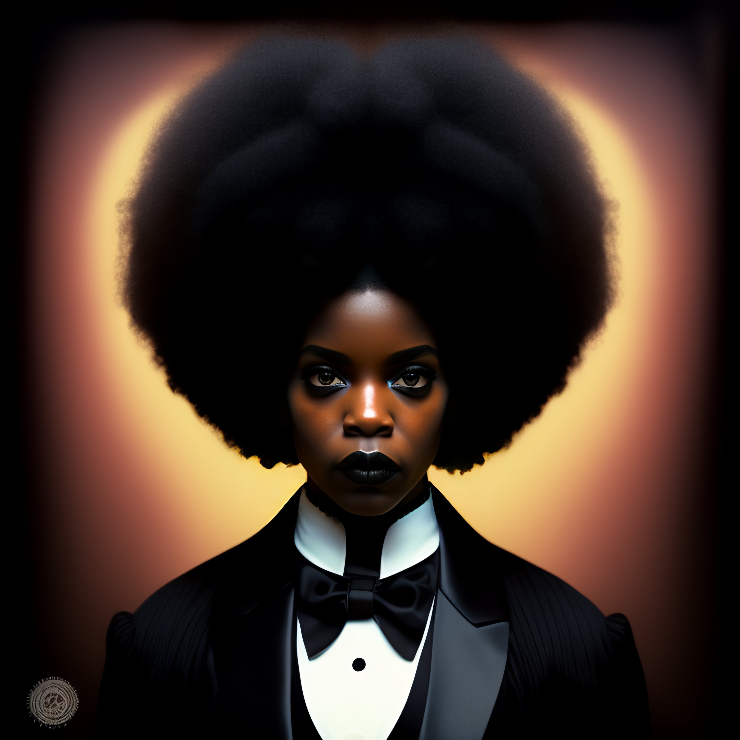 Lexica - Black - afro american - Addams family by tim burton ...