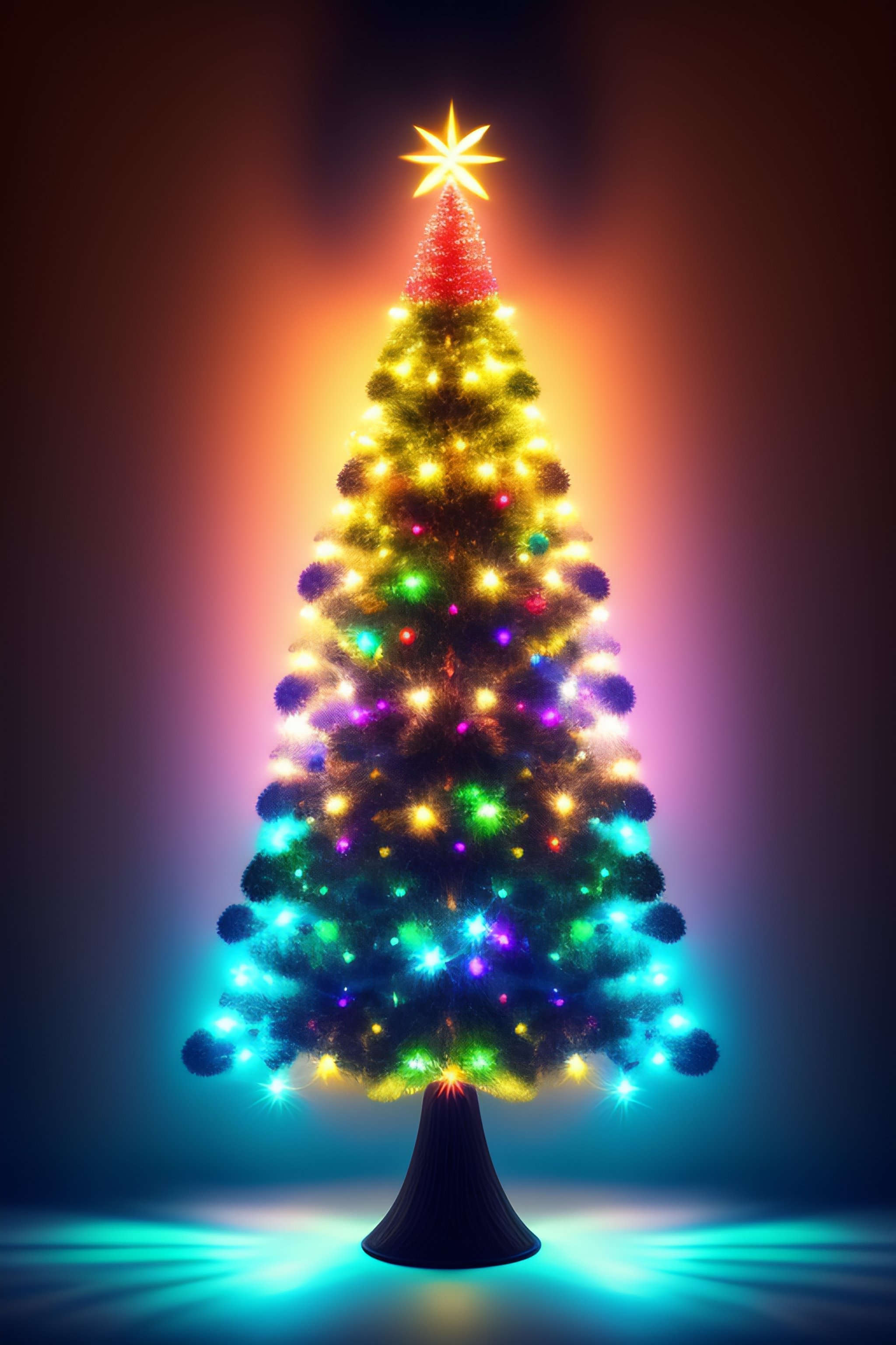 Lexica New Year's elegant Christmas tree with Light in the family