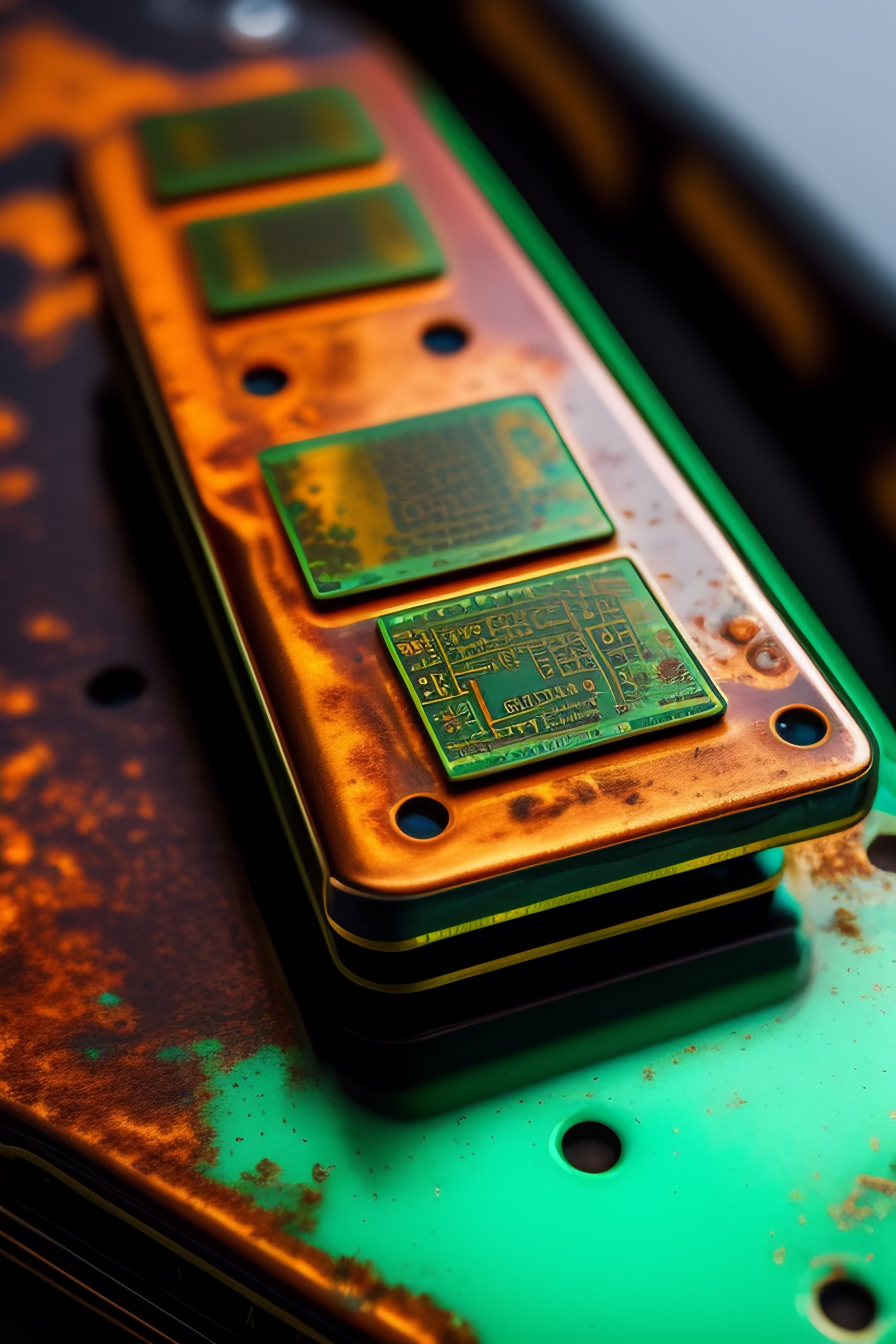 Lexica - Abandoned corroded pcb on a desk