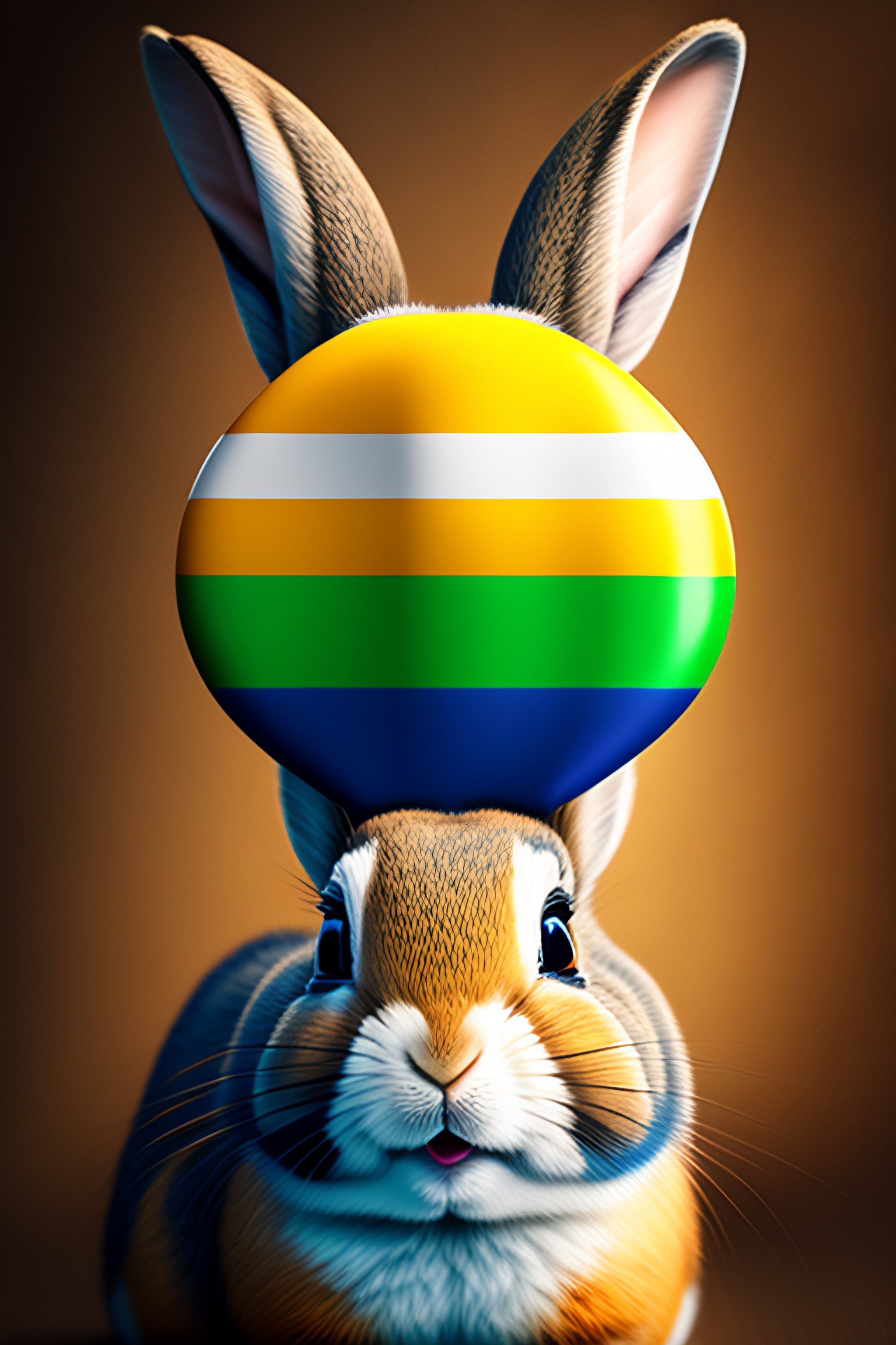 Lexica - Smiling rabbit with the Ukrainian flag