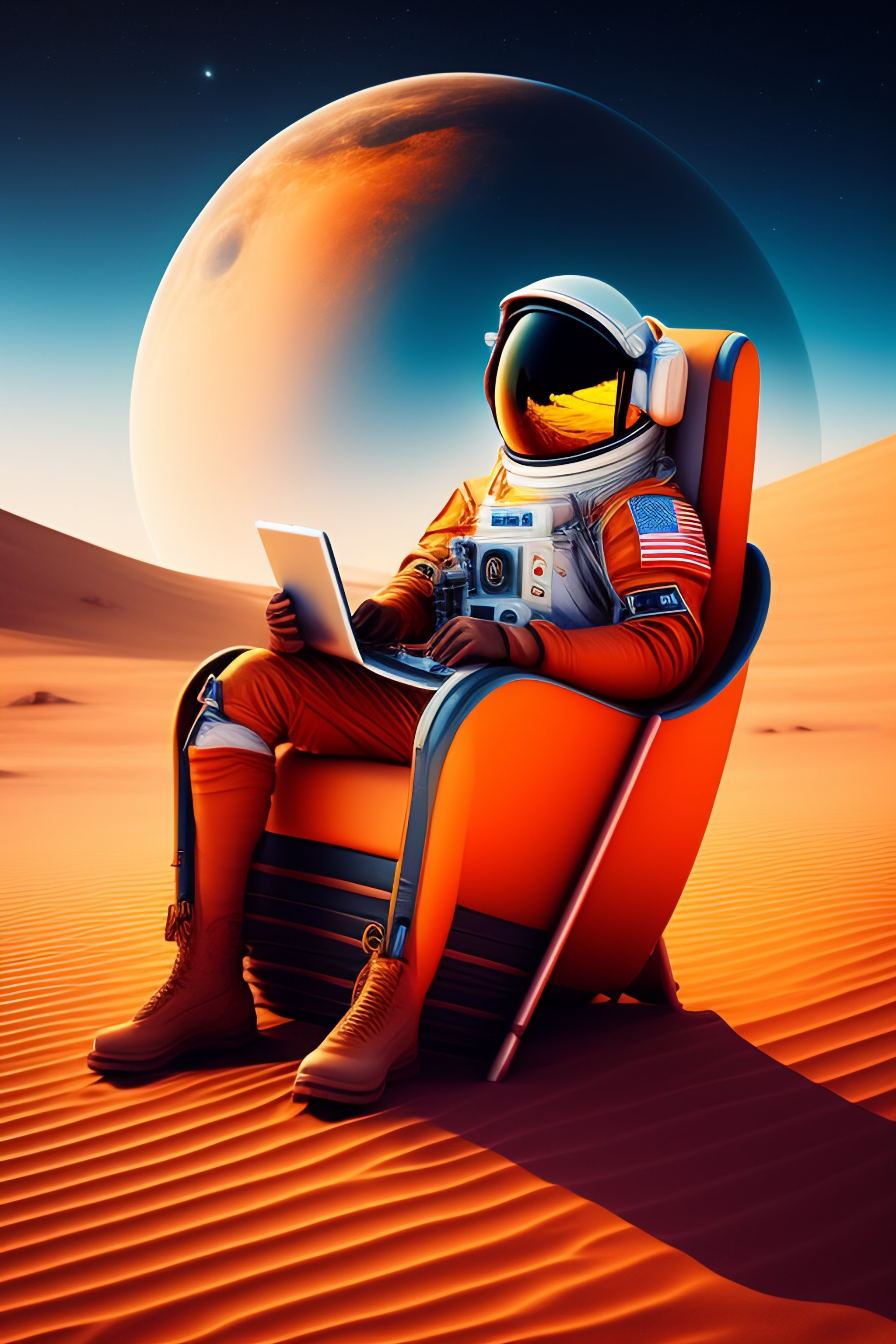 lexica-an-astronaut-sitting-on-a-beach-chair-on-mars-in-a-dream-univers