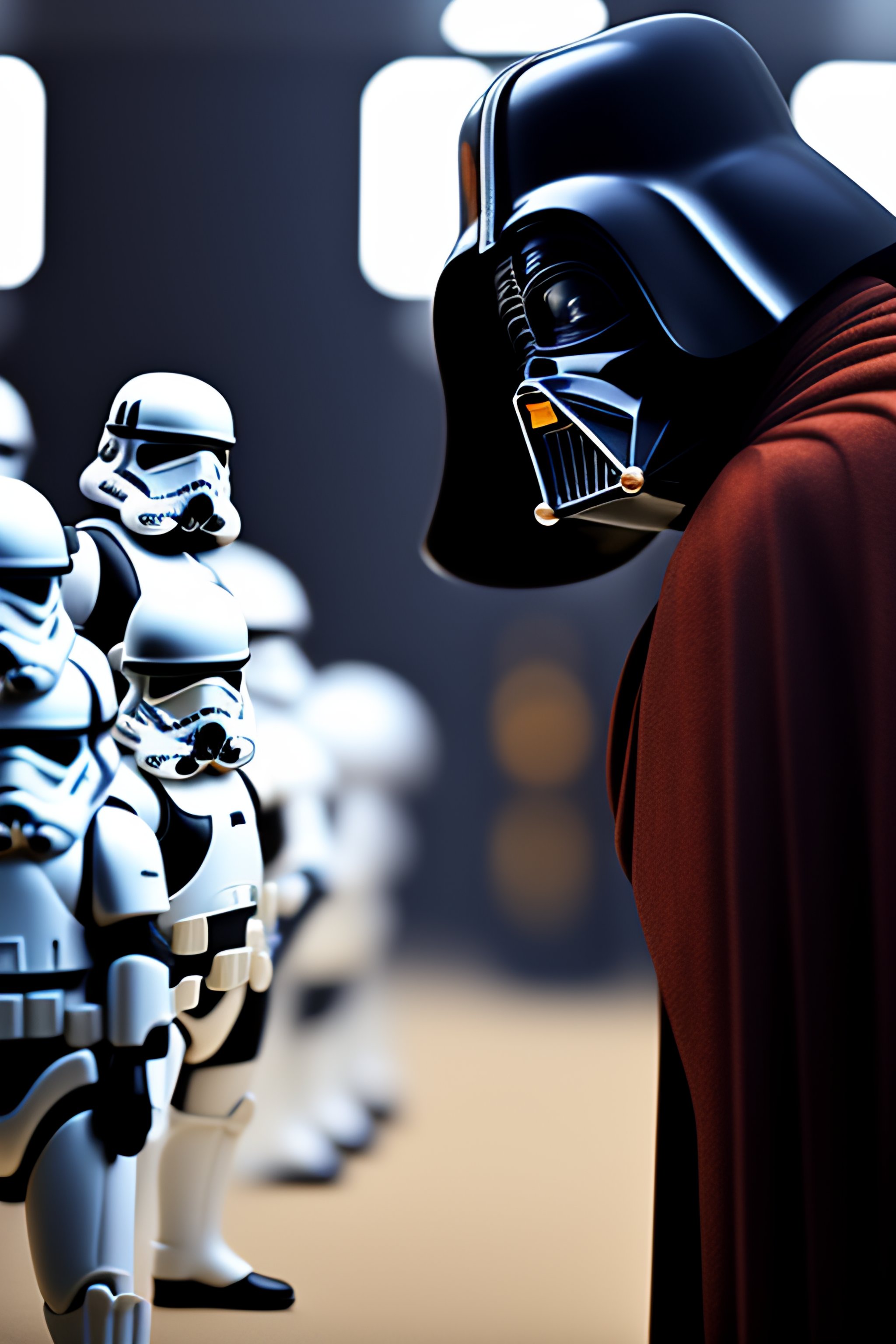 Lexica Angry Dictator Darth Vader commanding the Stormtroopers from