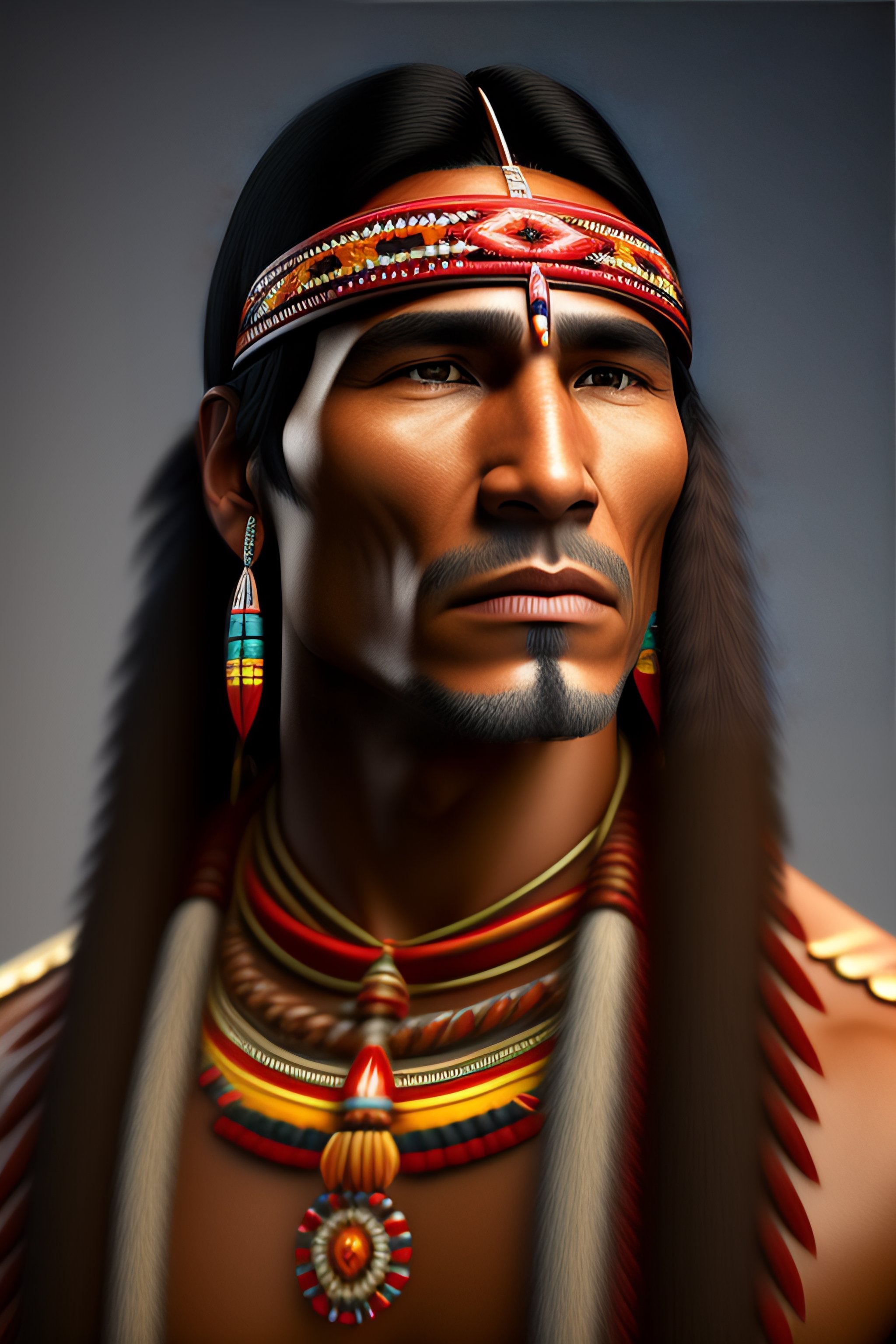 Lexica Native American Male Portrait In 3d Digital Art