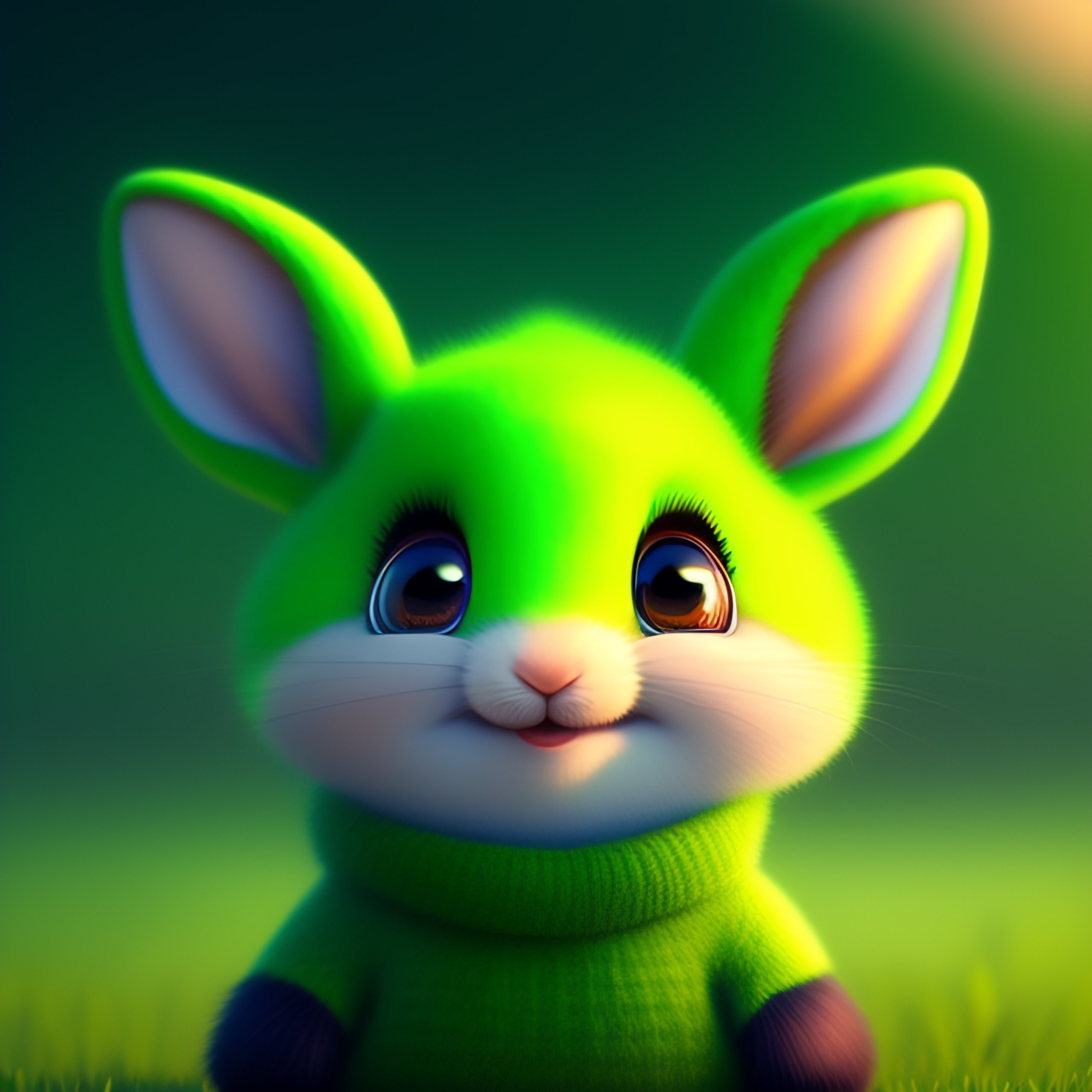 Lexica - Pixar style, super happy smiling cute standing baby rabbit ...