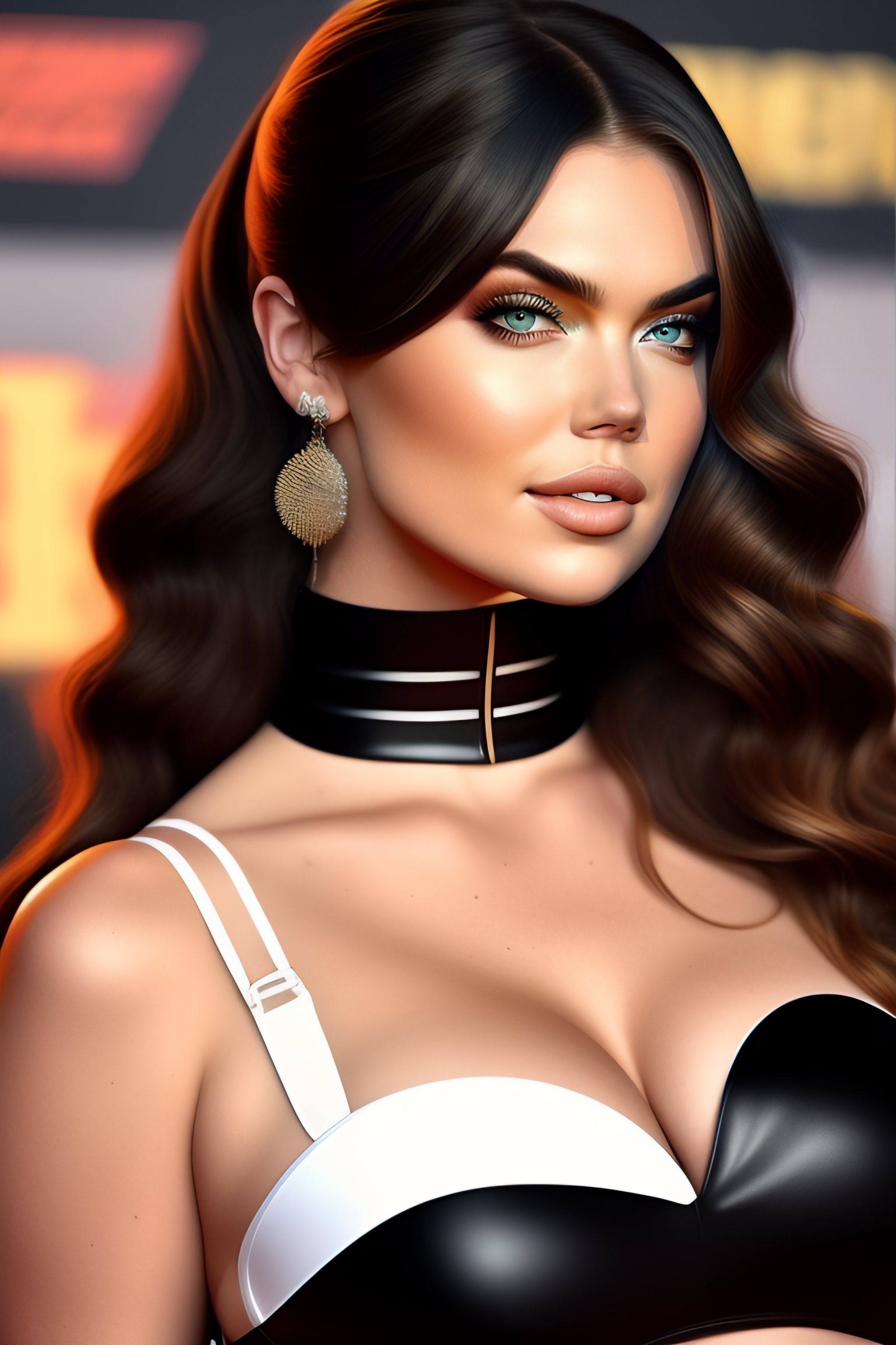 Lexica - Genetic combination of Kate Upton and Billie Eilish wearing a sexy maid  outfit