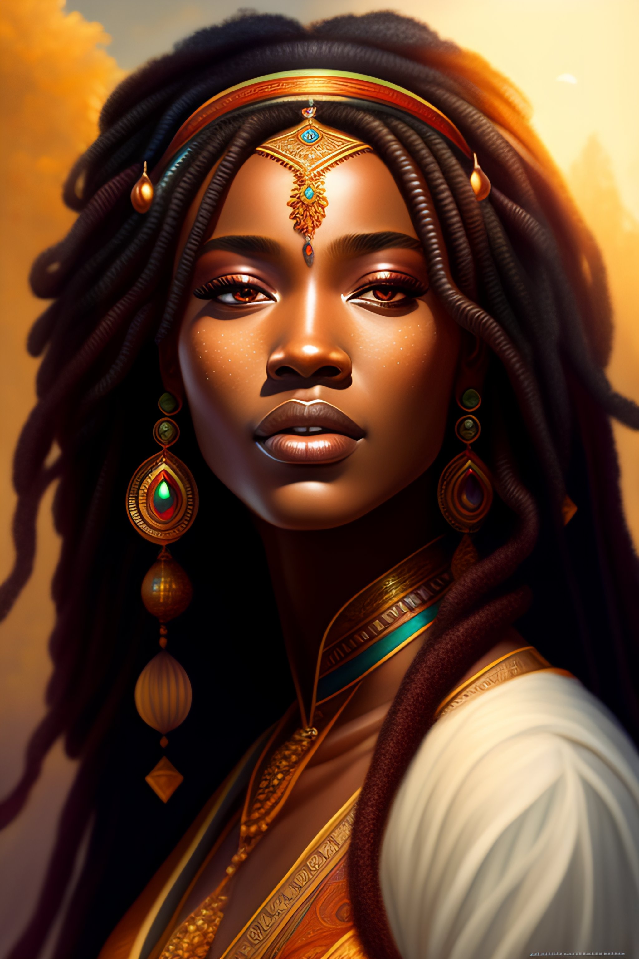 Lexica - Image of goddess beautiful jamaican rasta woman with locs, d ...