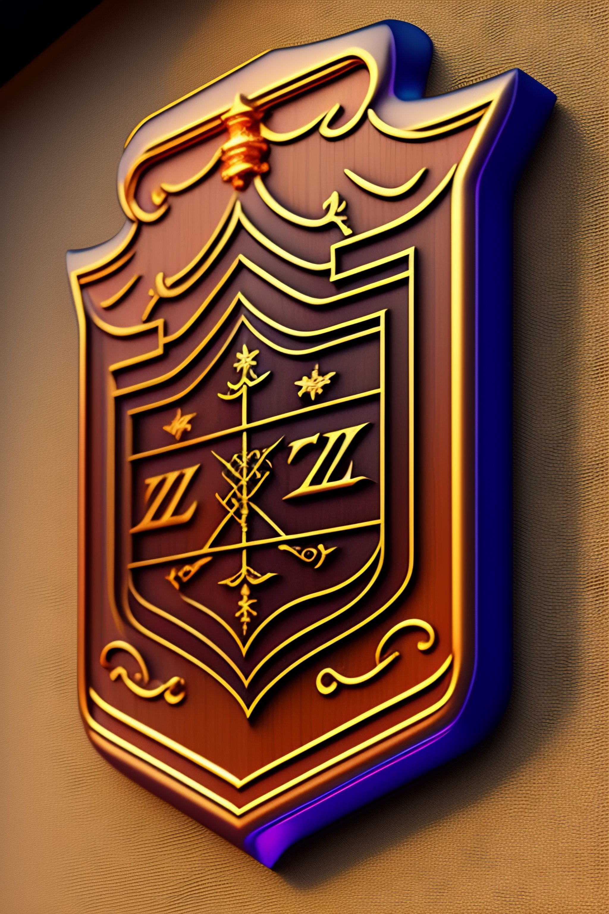 Lexica Coat of arms showing electrical circuit and the initials ES