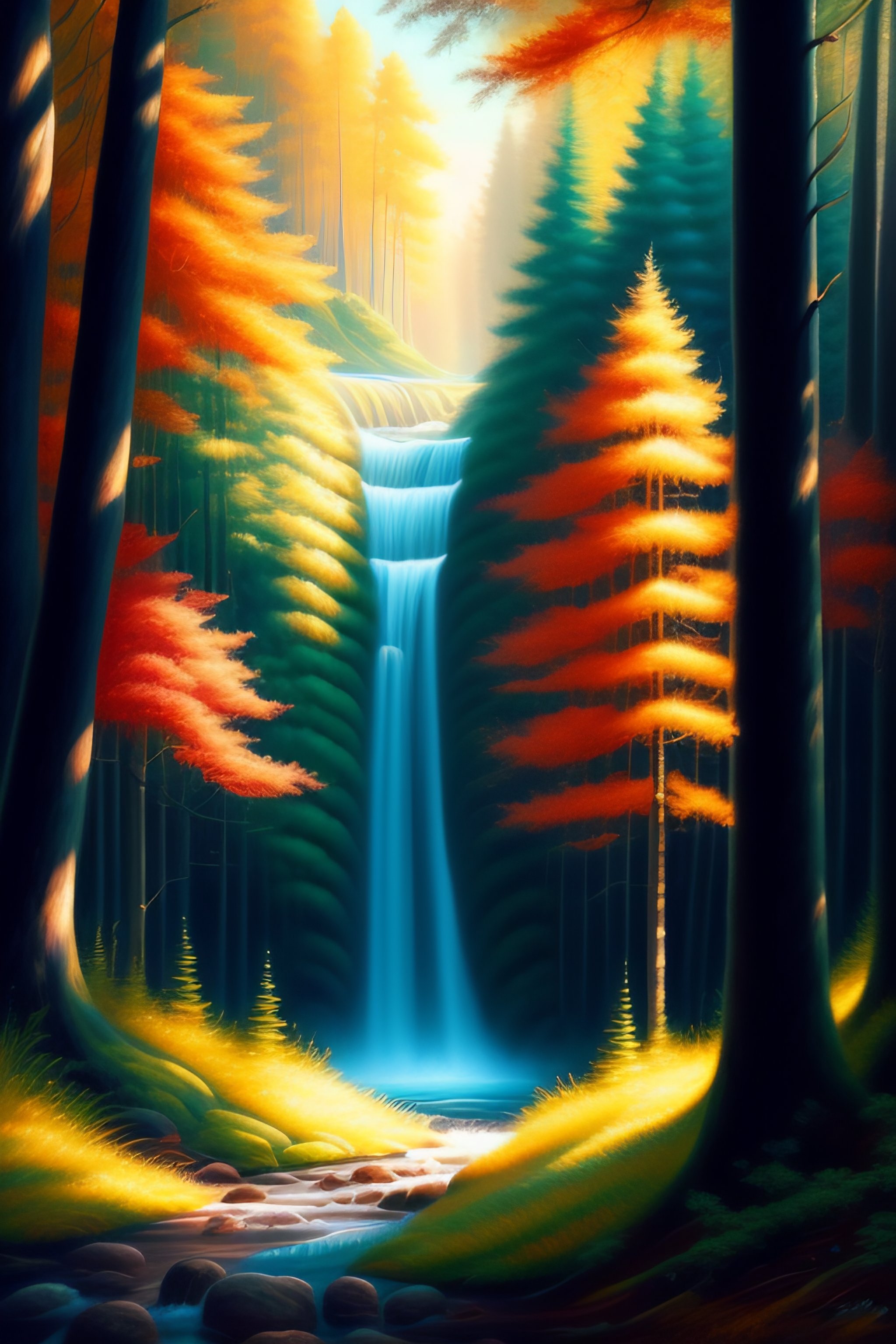 Lexica - Beautiful shop cover painting of a forest, extreme detail ...