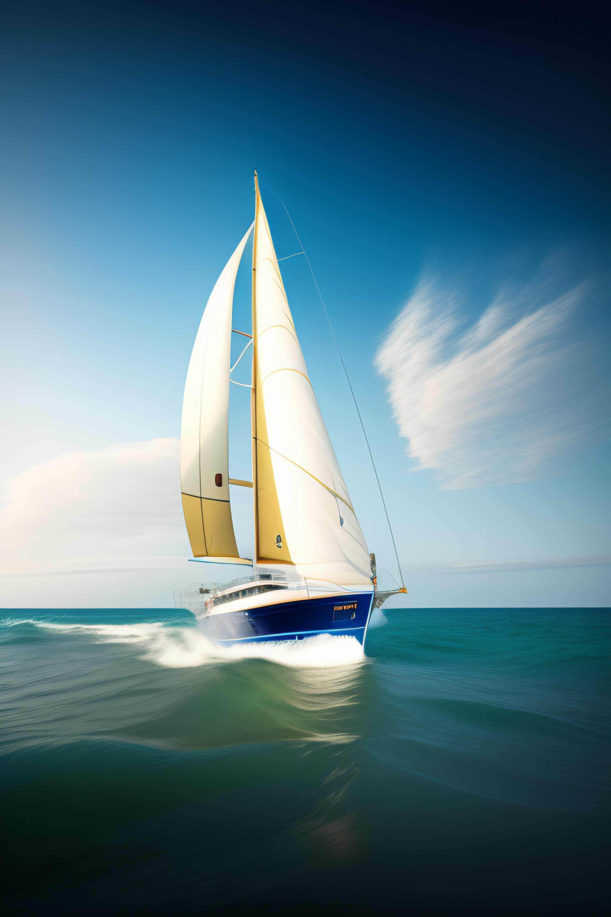 Lexica - Sailboat sailing real photo