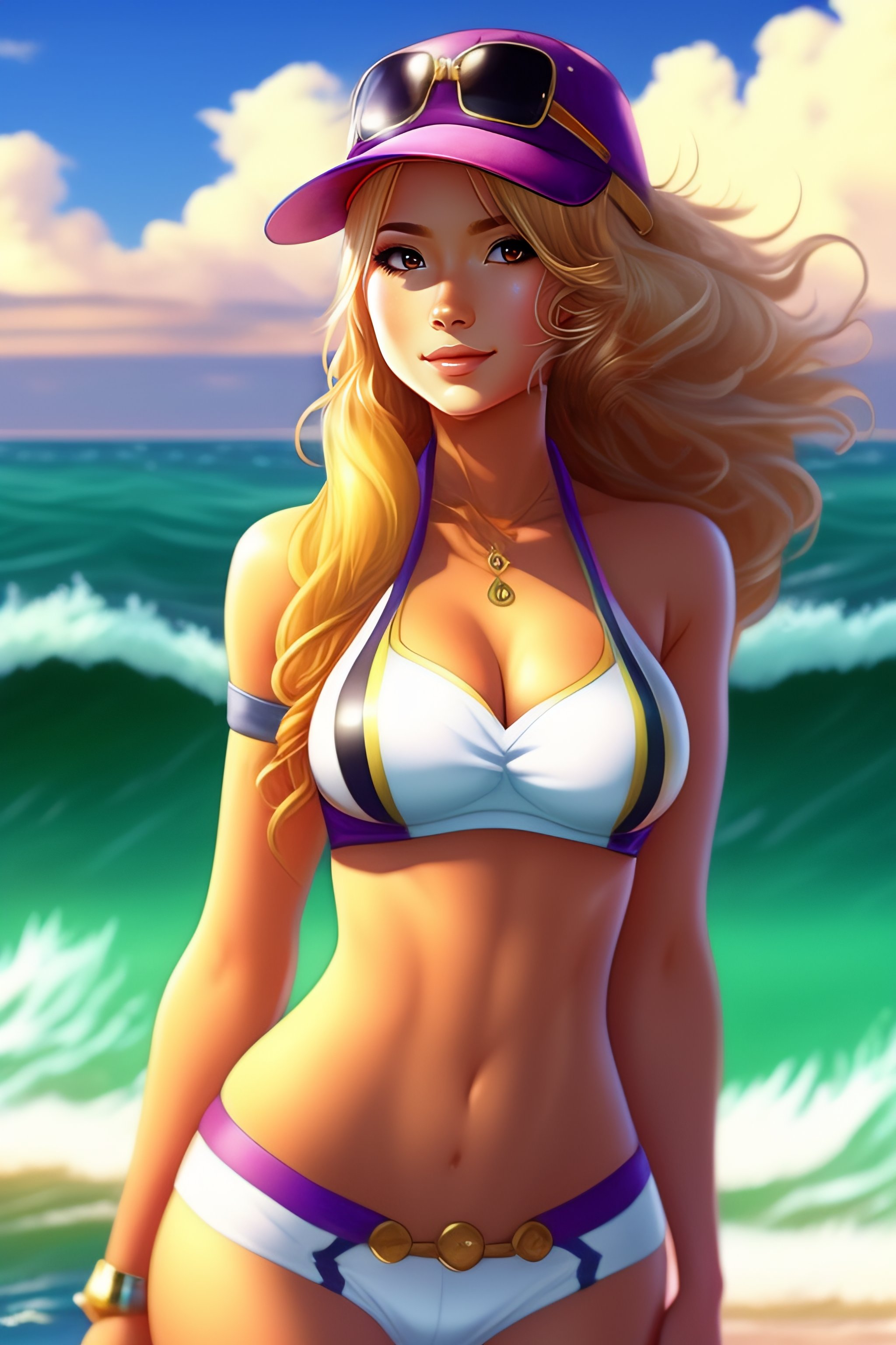 Lexica Pokemon trainer in bikini clothes by Ken Sugimori