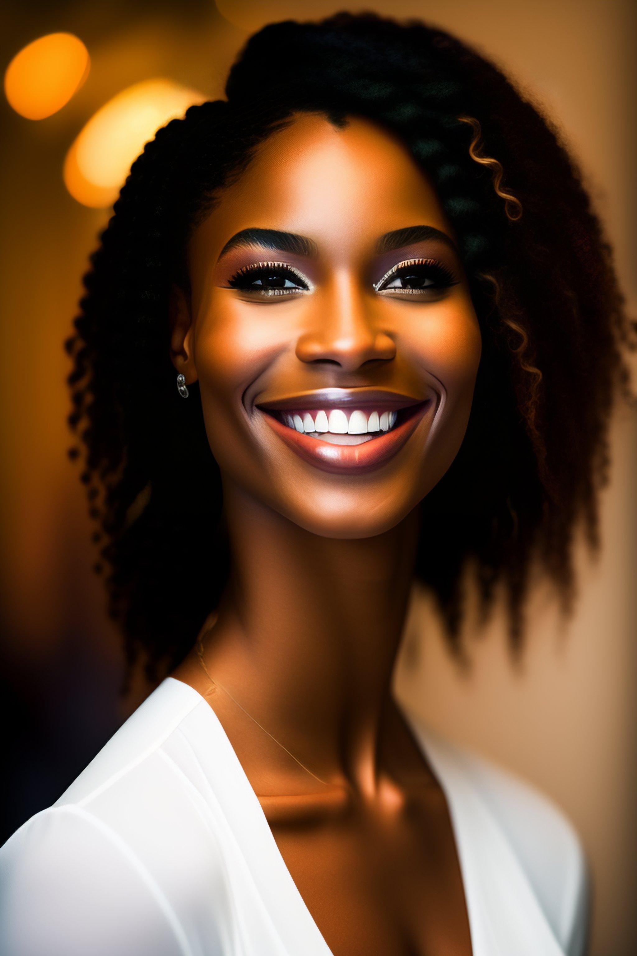 Lexica Portrait Of A Uniquely Pretty 20 Year Old Black Girl Beautiful Joyous Smile Long 6954