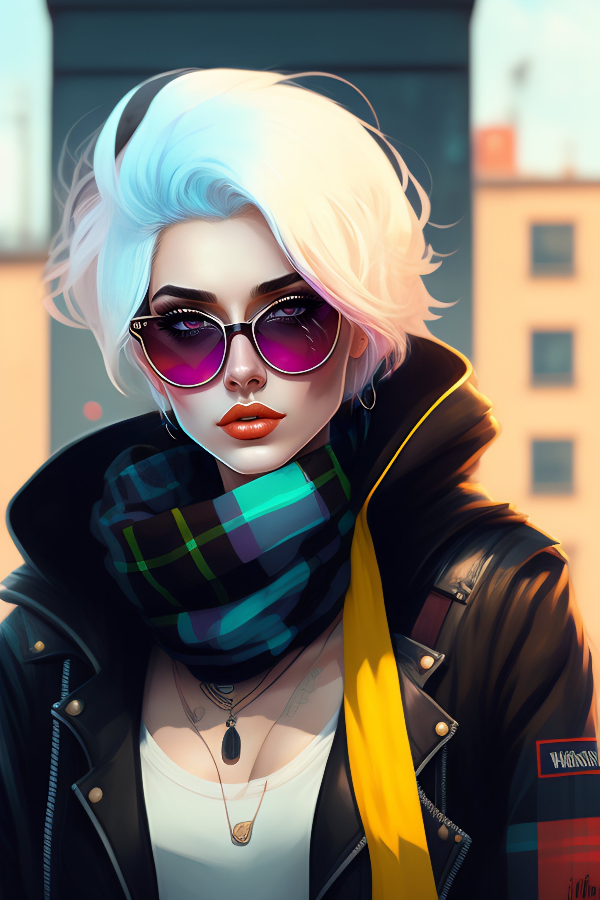 Lexica - Full body highly detailed portrait of a sewer emo punk woman ...