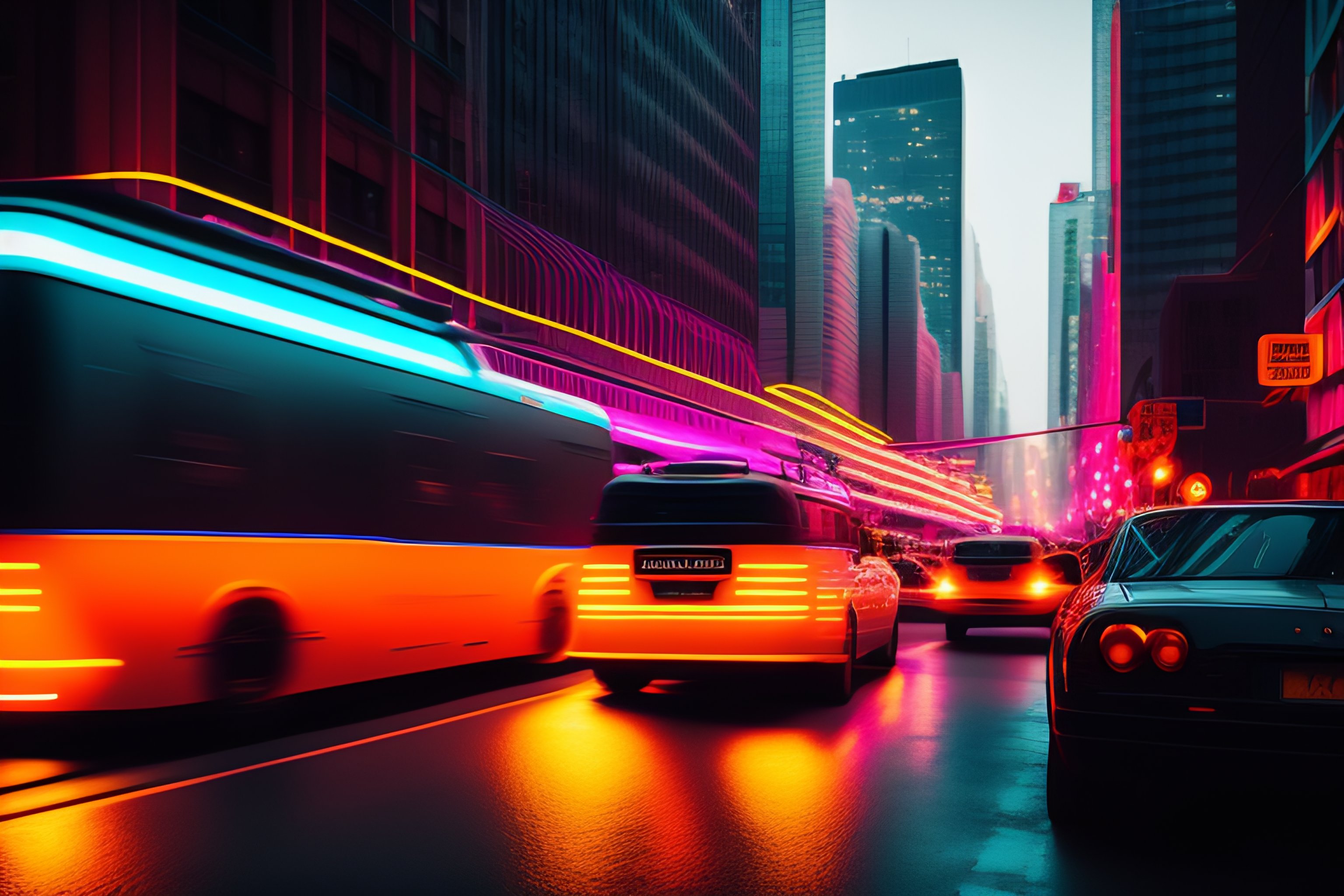 Lexica - Neon lines street boken