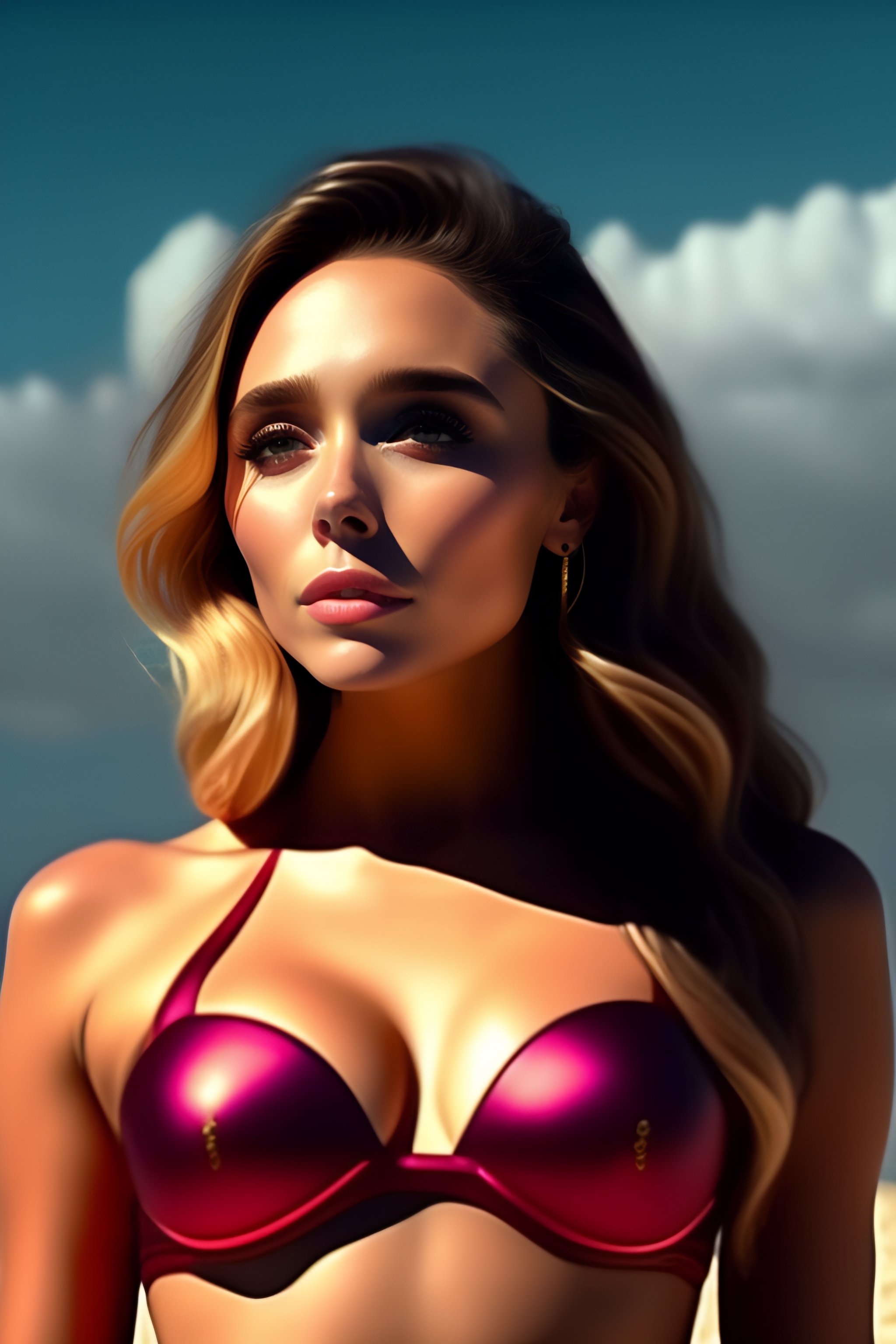 sexy lesbians in lingerie Elizabeth Olsen shows off her toned form while packing on the PDA with her  husband Robbie Arnett main image 0