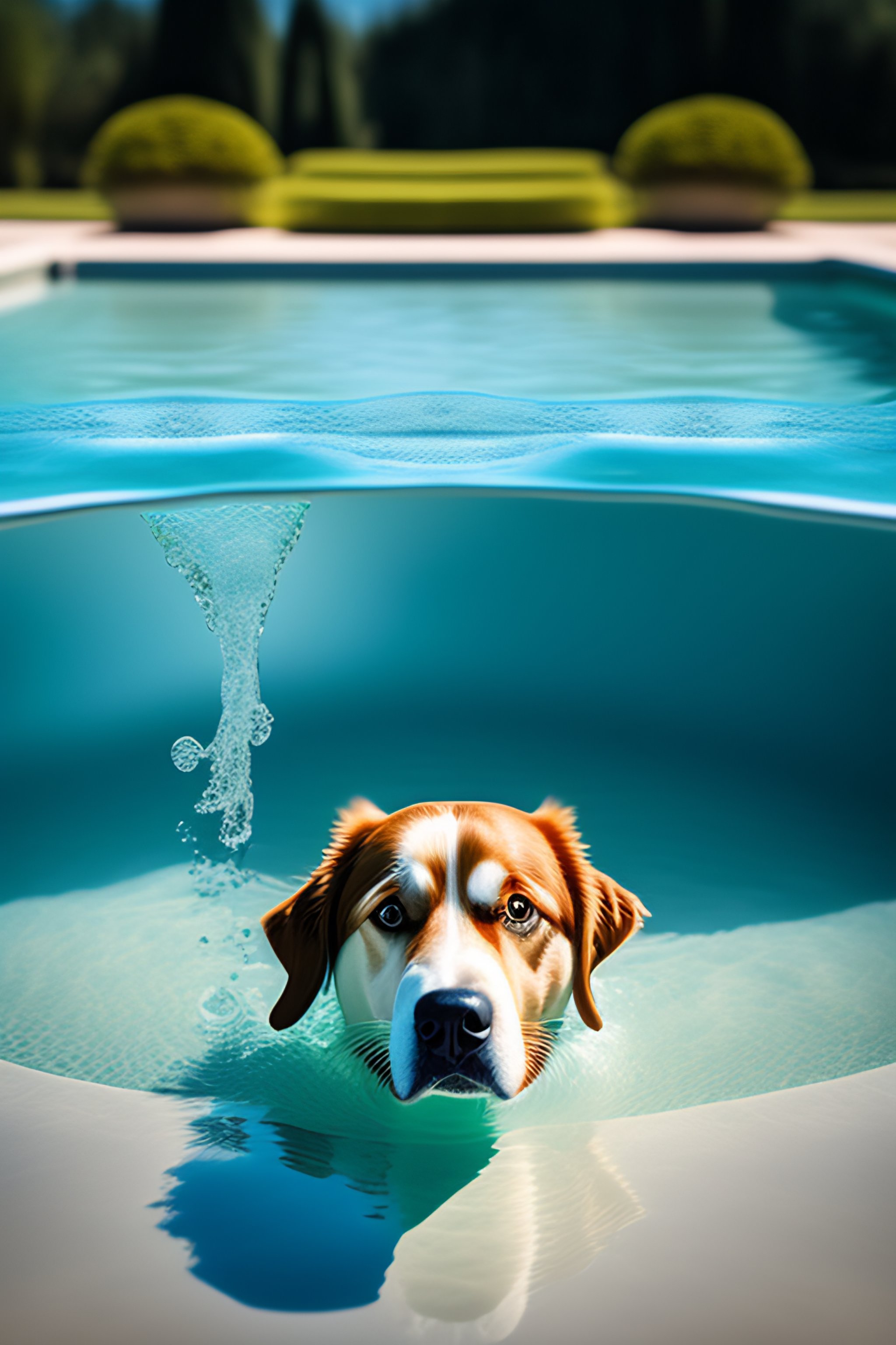 Lexica - Dog swimming in pool