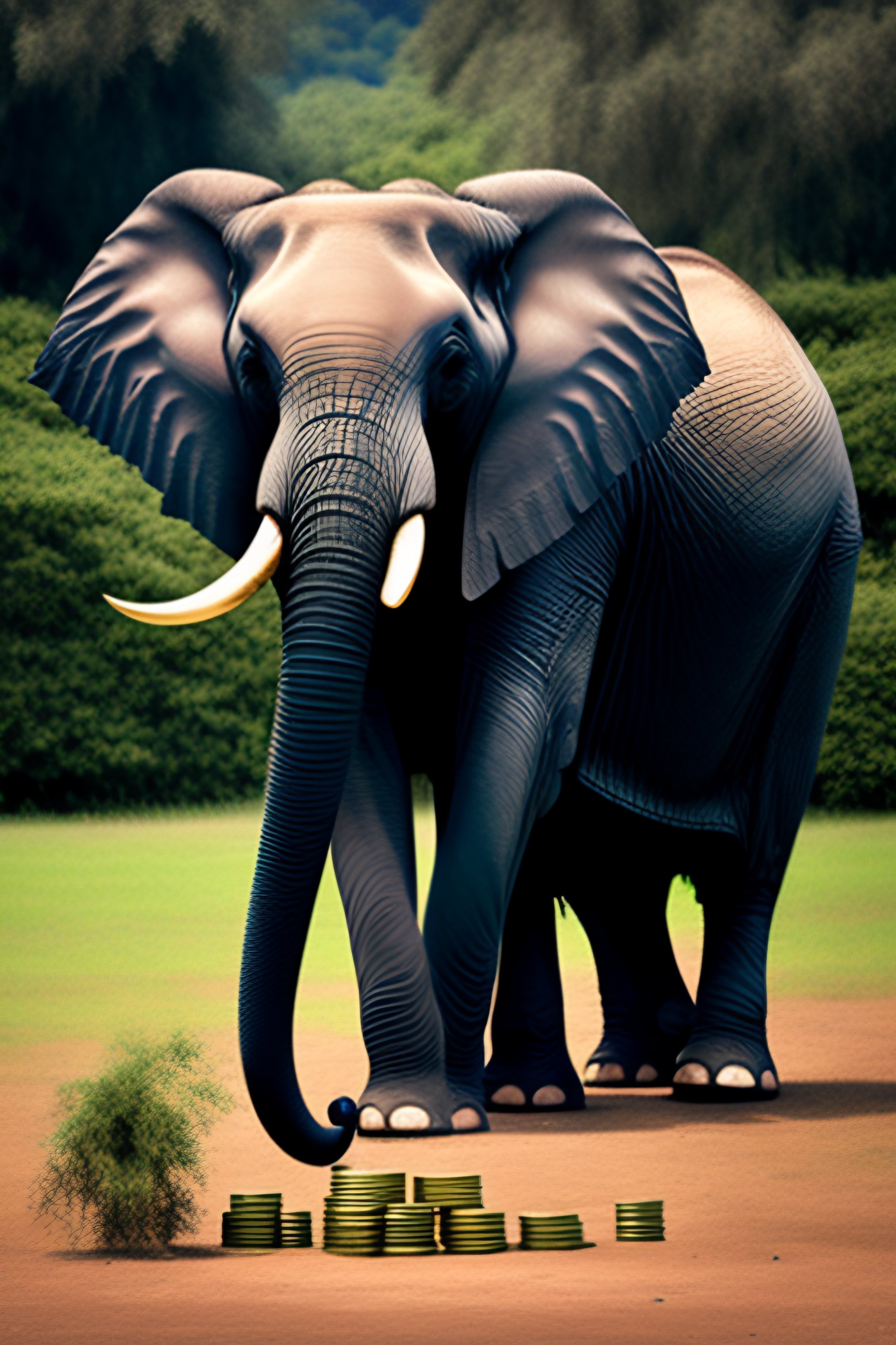 Lexica - Elephant eating money