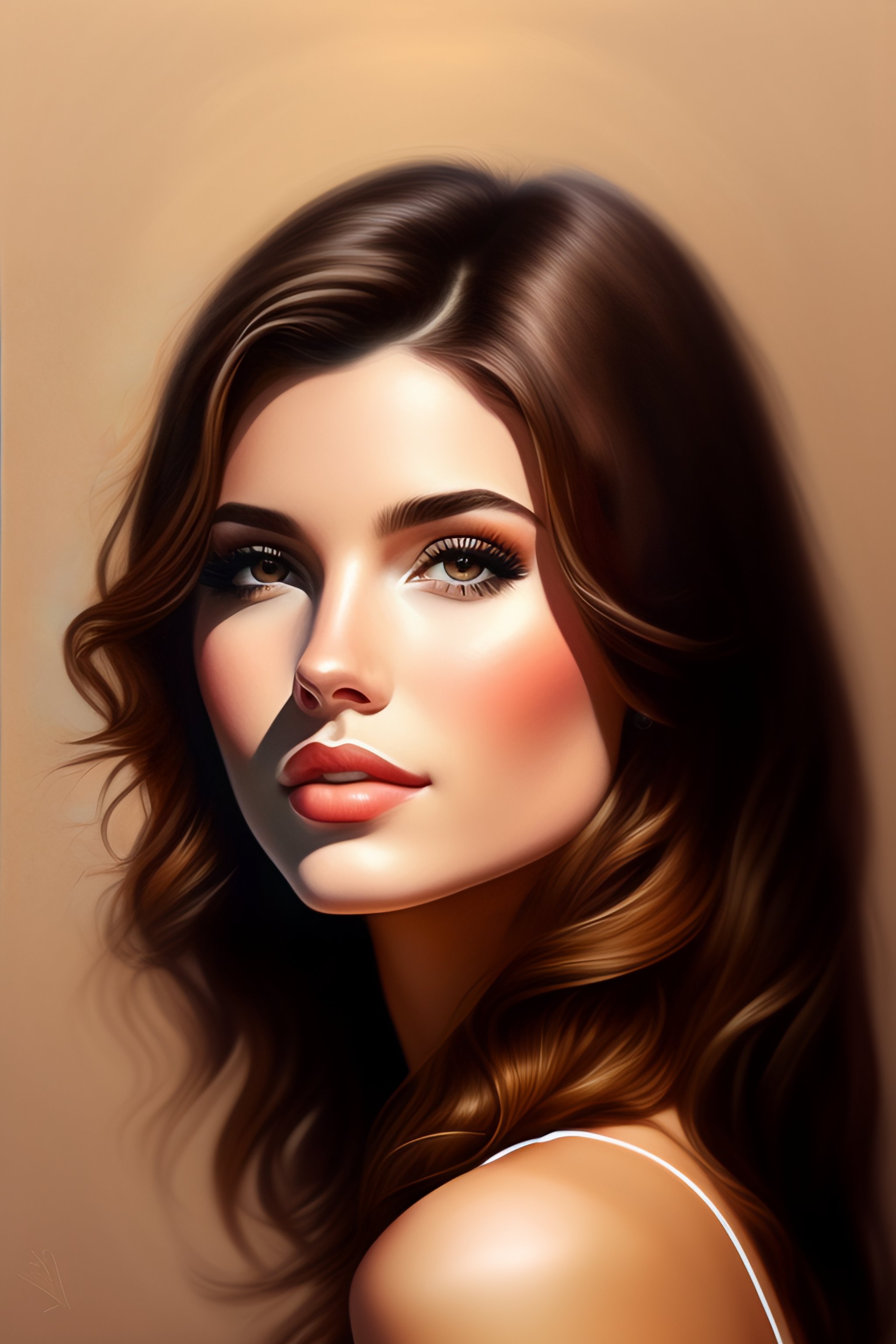 drawing of a girl with brown hair