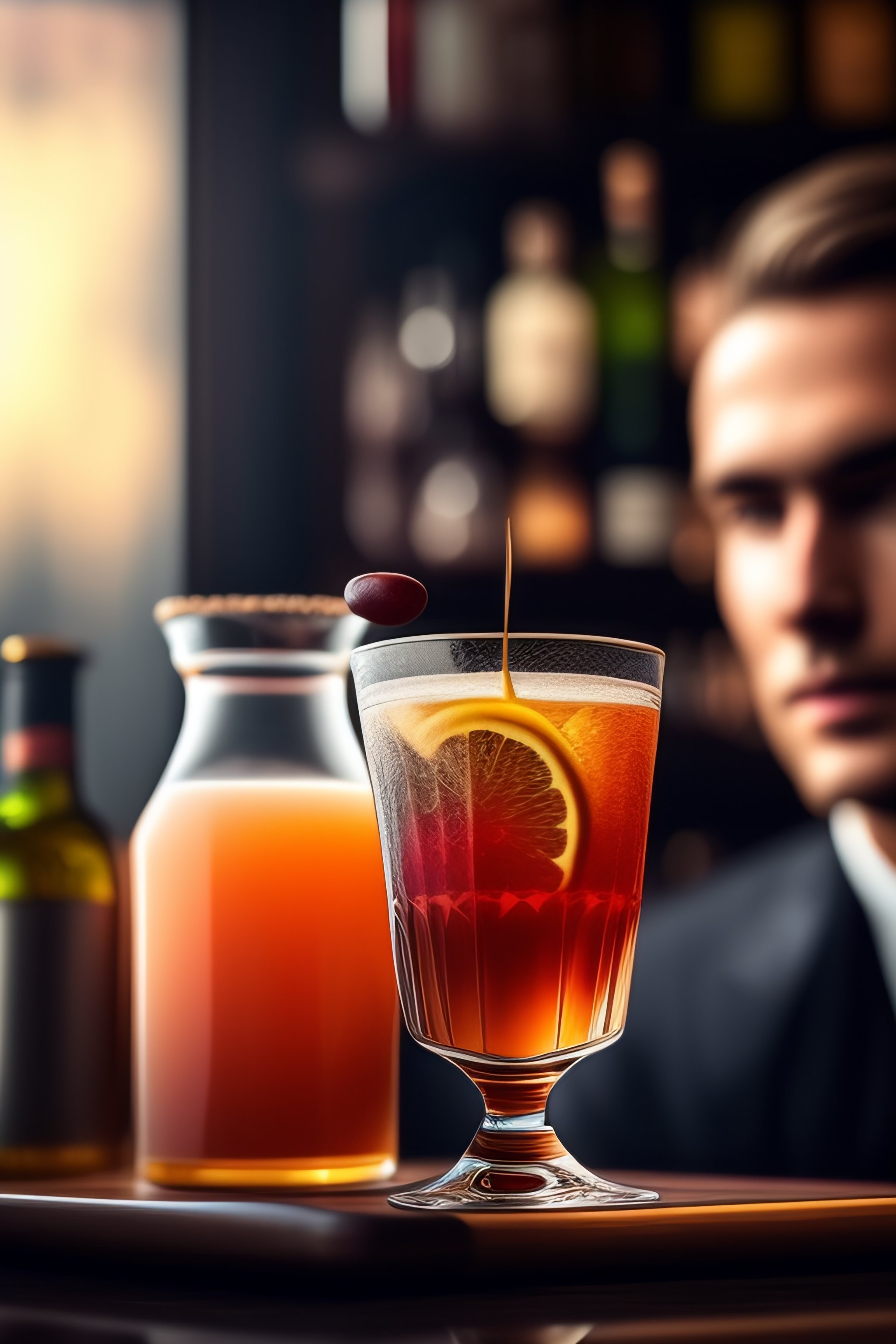 Lexica A smart bartender that has a touchscreen and that has bottles