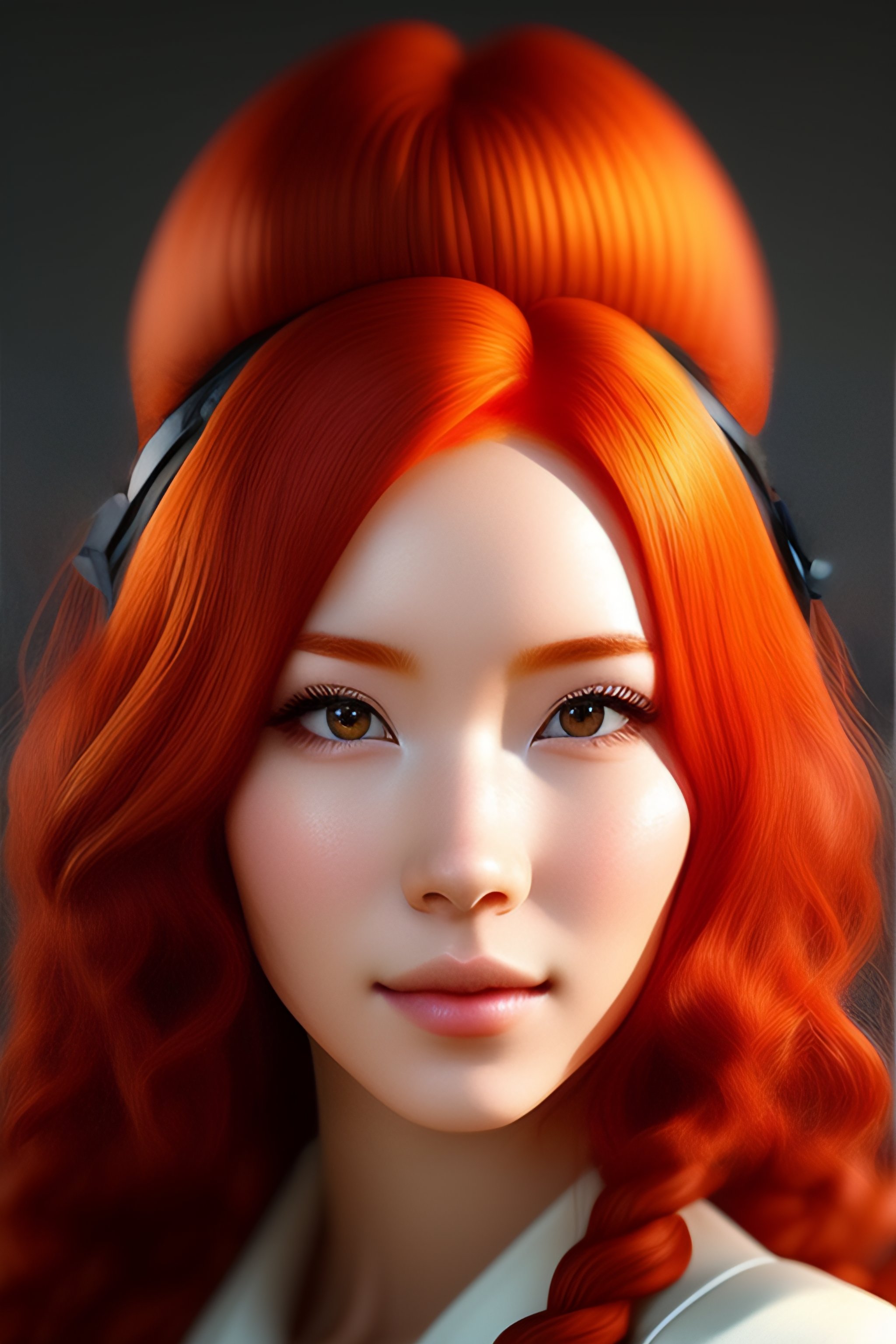 Lexica - Lifelike red haired anime girl