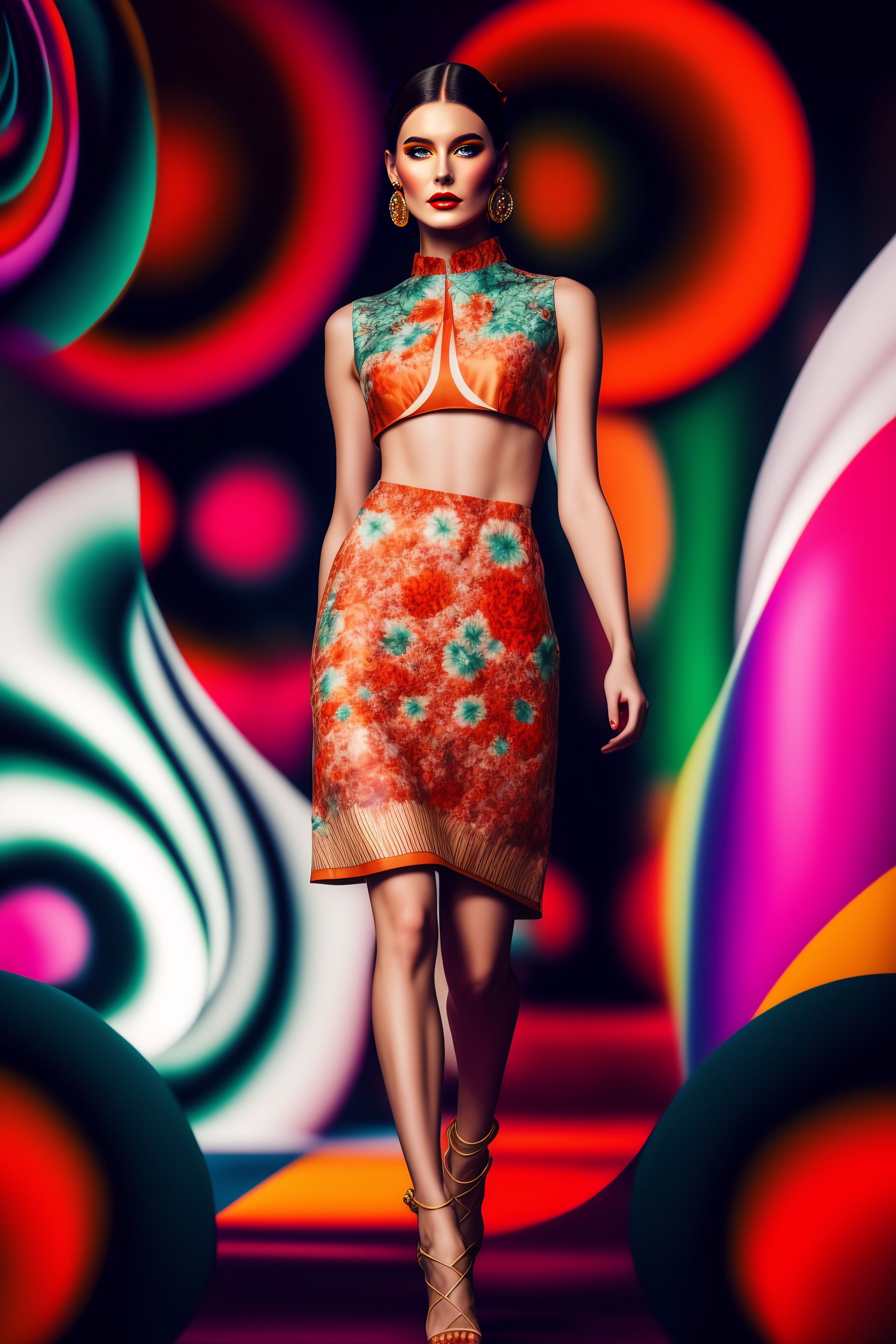Lexica - Fashion show into fashion style digital printed fabric pattern ...