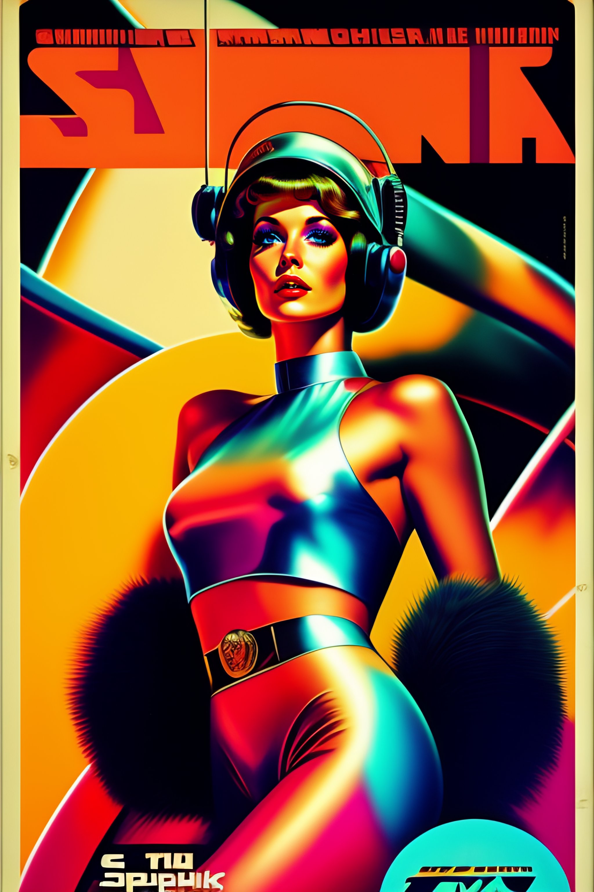 Lexica - Sci fi Vintage Medium Shot 1970's Poster, Futuristic electronik  vintage girl