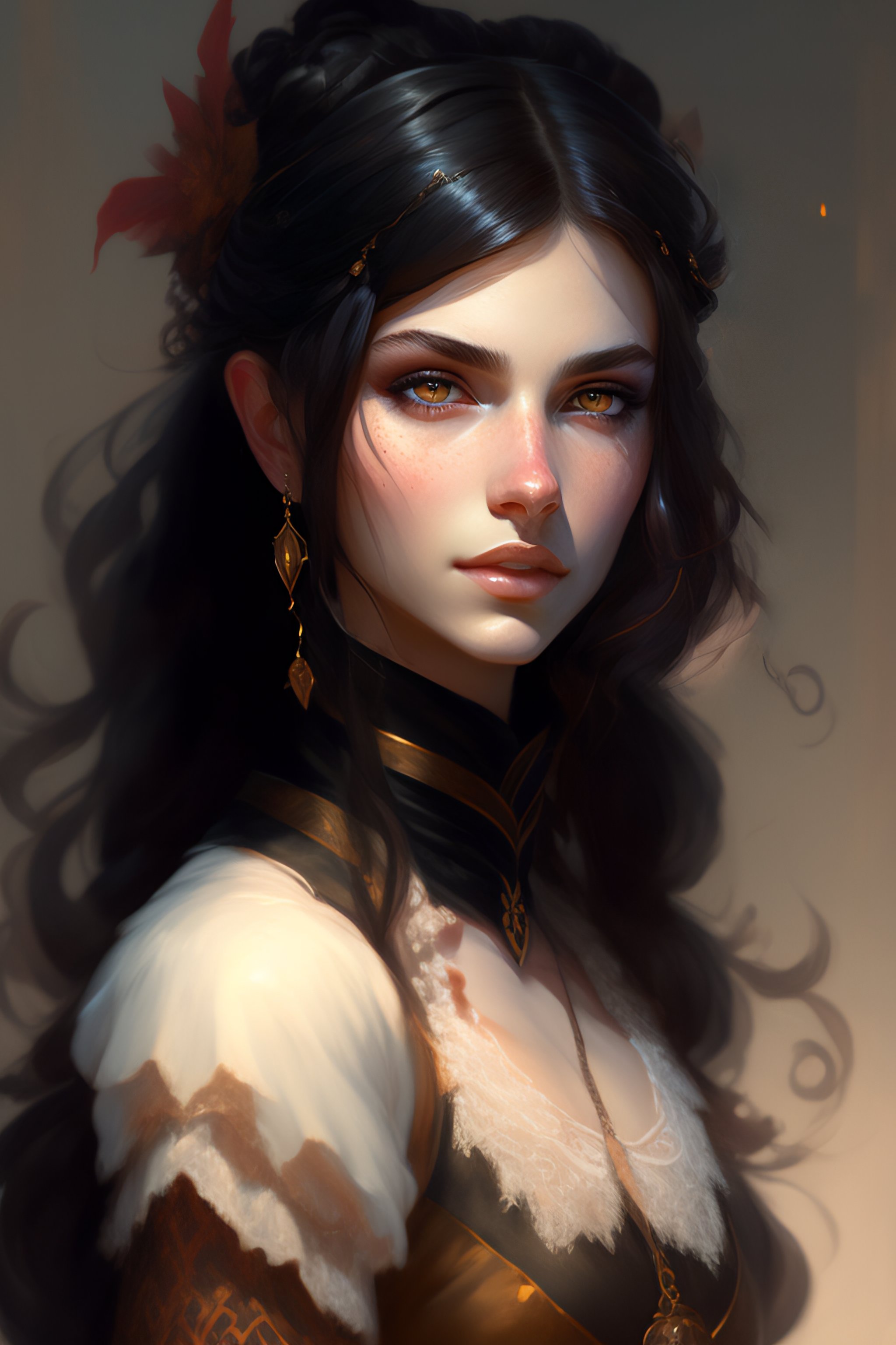 Lexica - A detailed portrait of a cute goth brunette girl, by justin ...