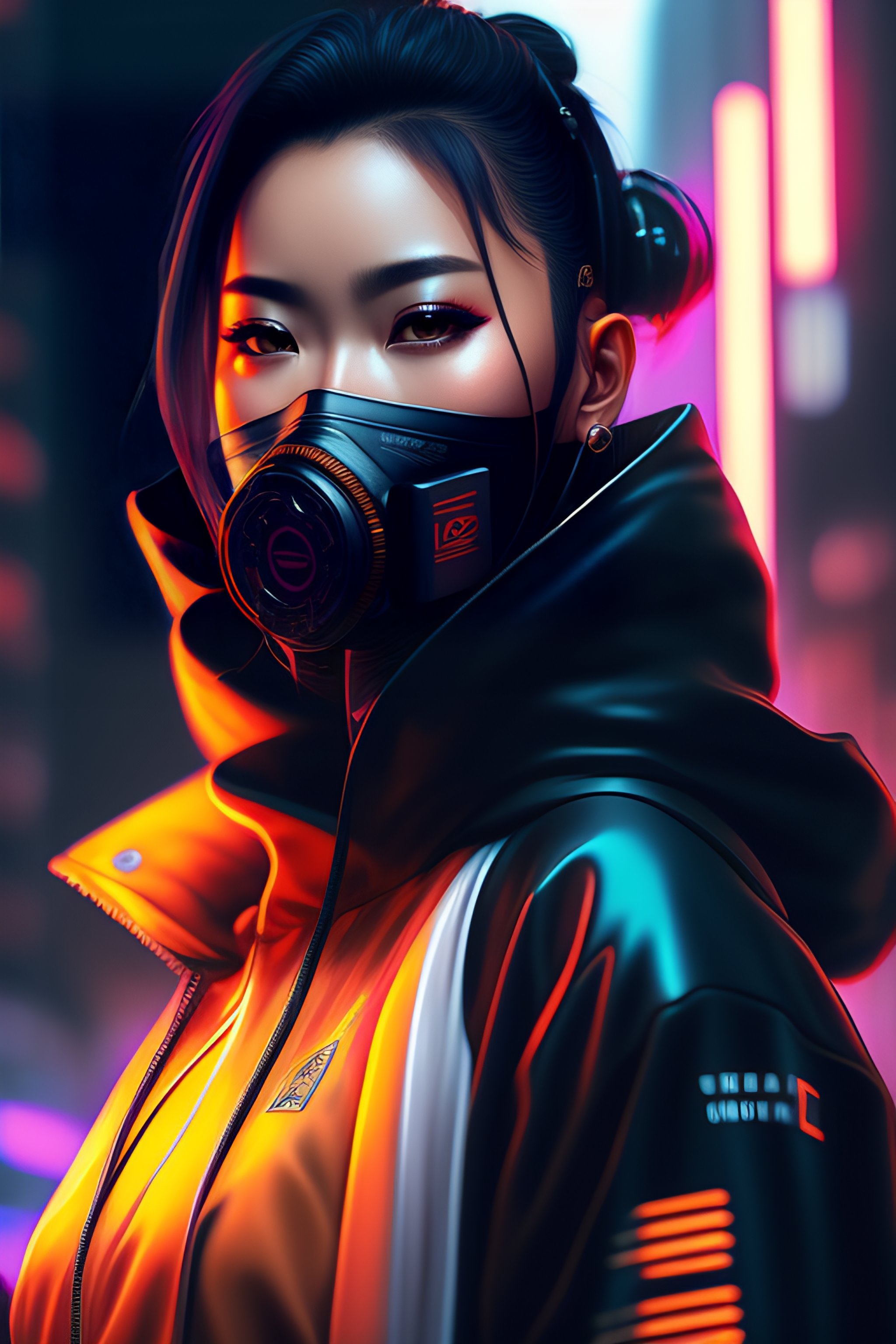 Lexica - Wearing cyberpunk intricate streetwear, respirator, beautiful ...