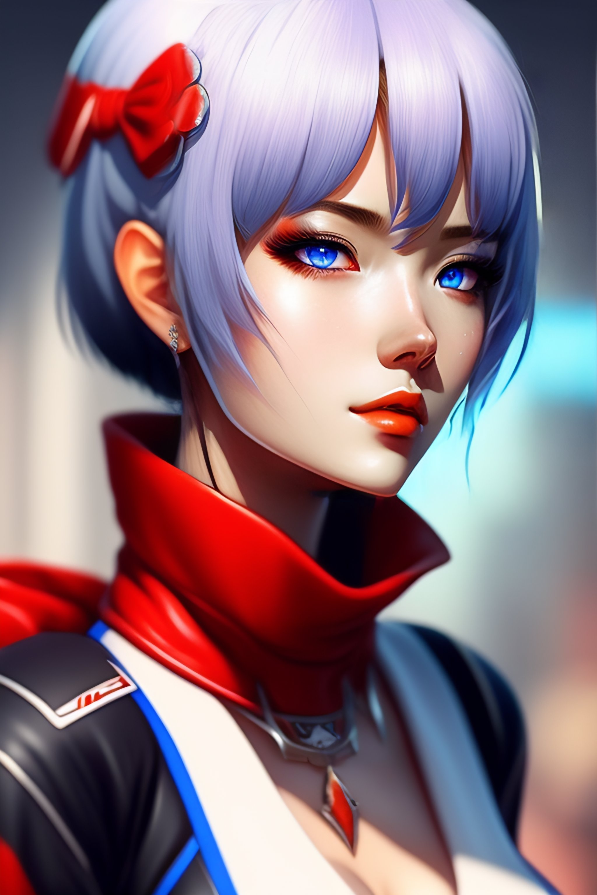 ArtStation - Blue haired anime girl