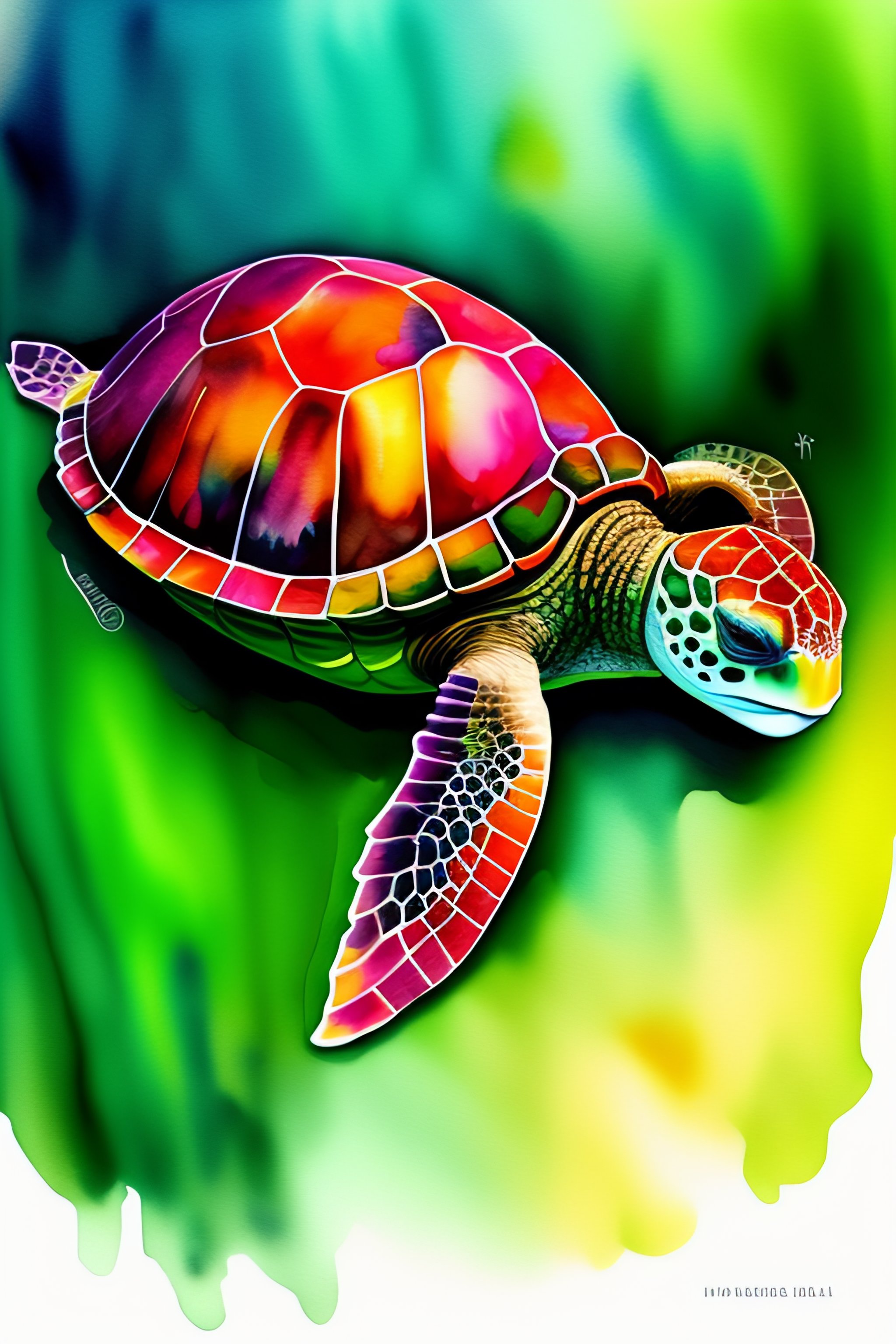 lexica-a-watercolor-painting-of-a-sea-turtle-a-digital-painting-by