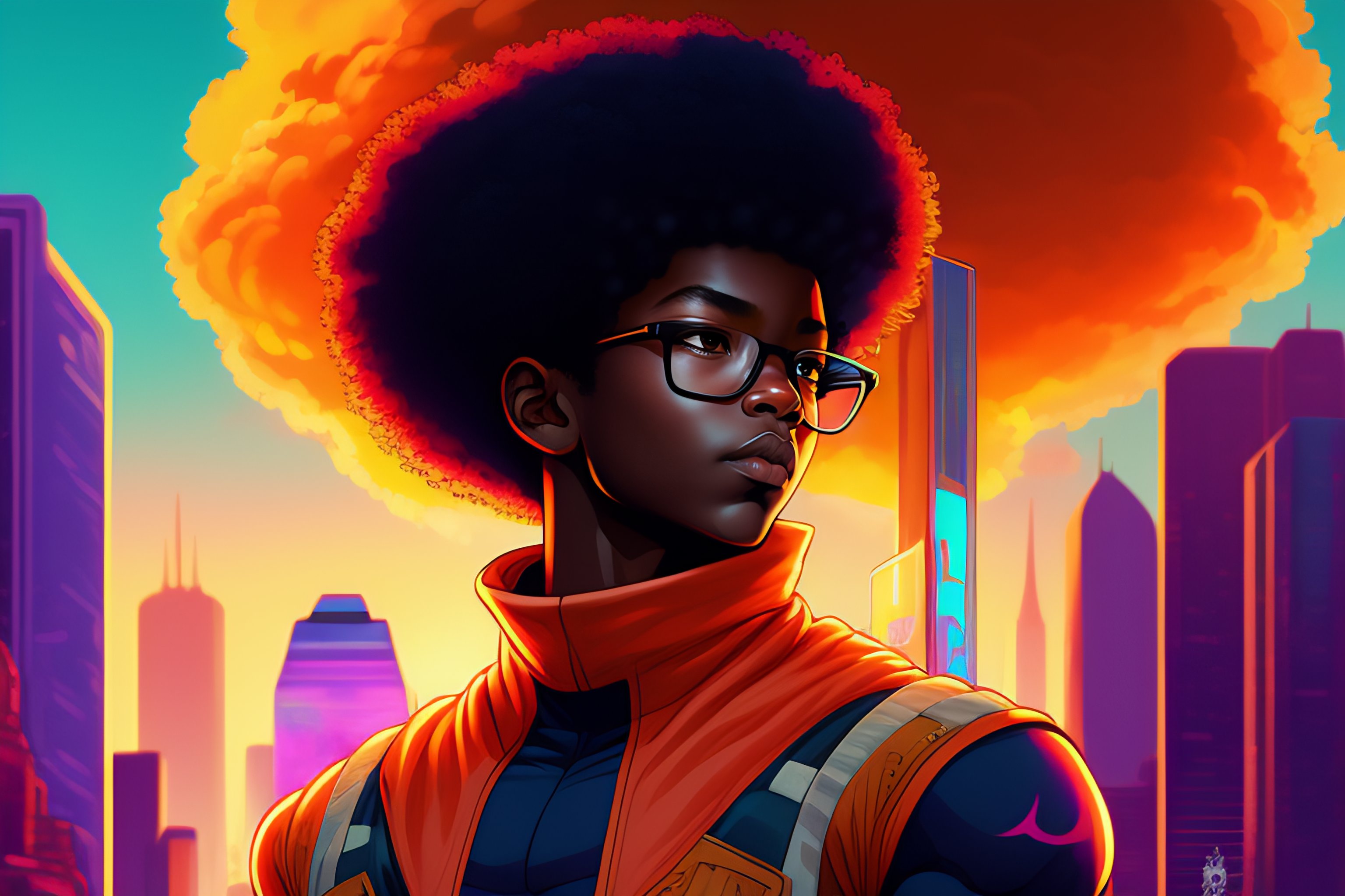 Lexica - Photo of fusion of an afro spiderman in city streets , style ...