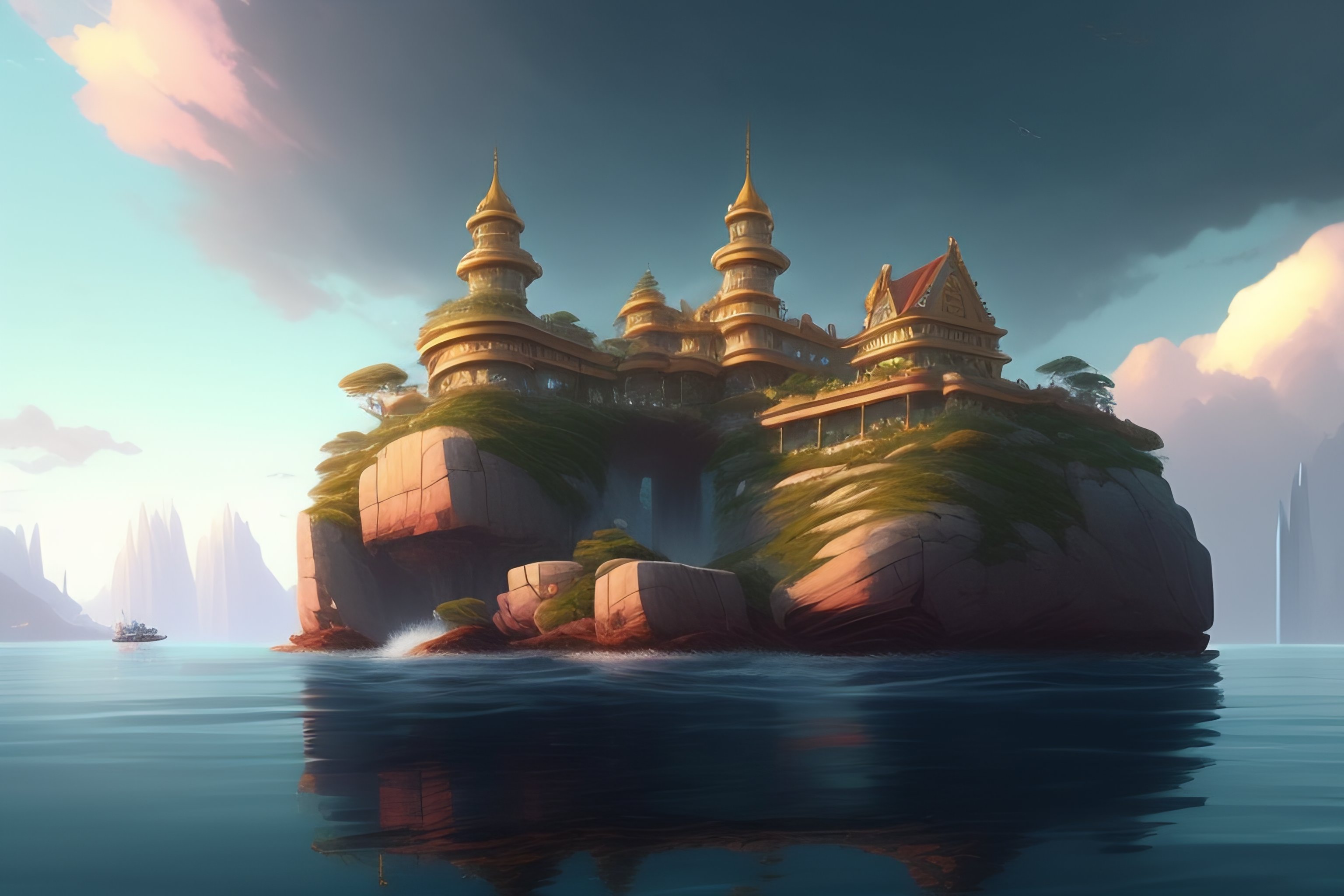 Lexica - A island city built on the big rock in the middle of the water ...