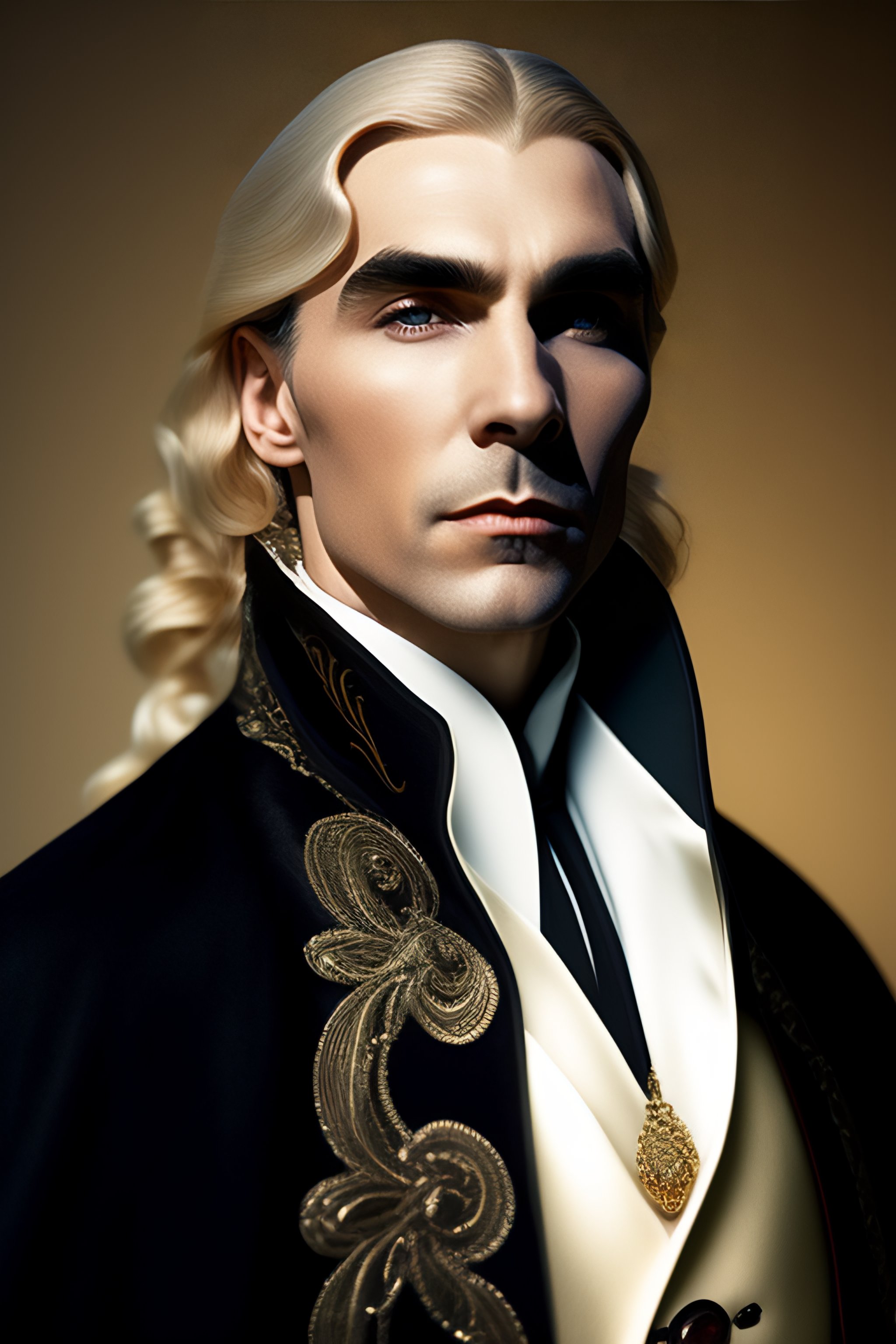 Lexica - A physically young man with long blond hair, he wears 18th ...