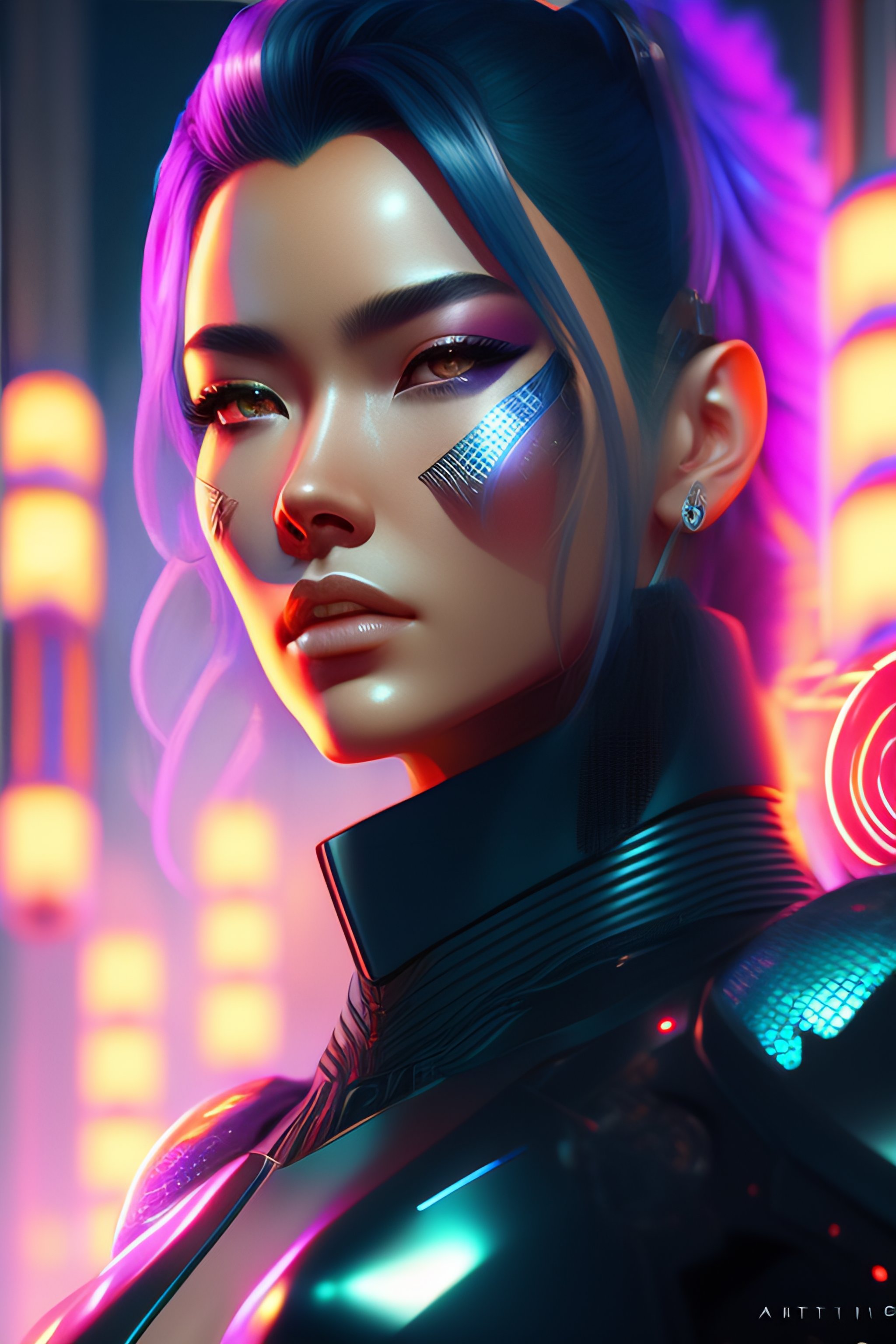 Lexica - Full body head to toe portrait of a cyberpunk sci-fi cyborg ...