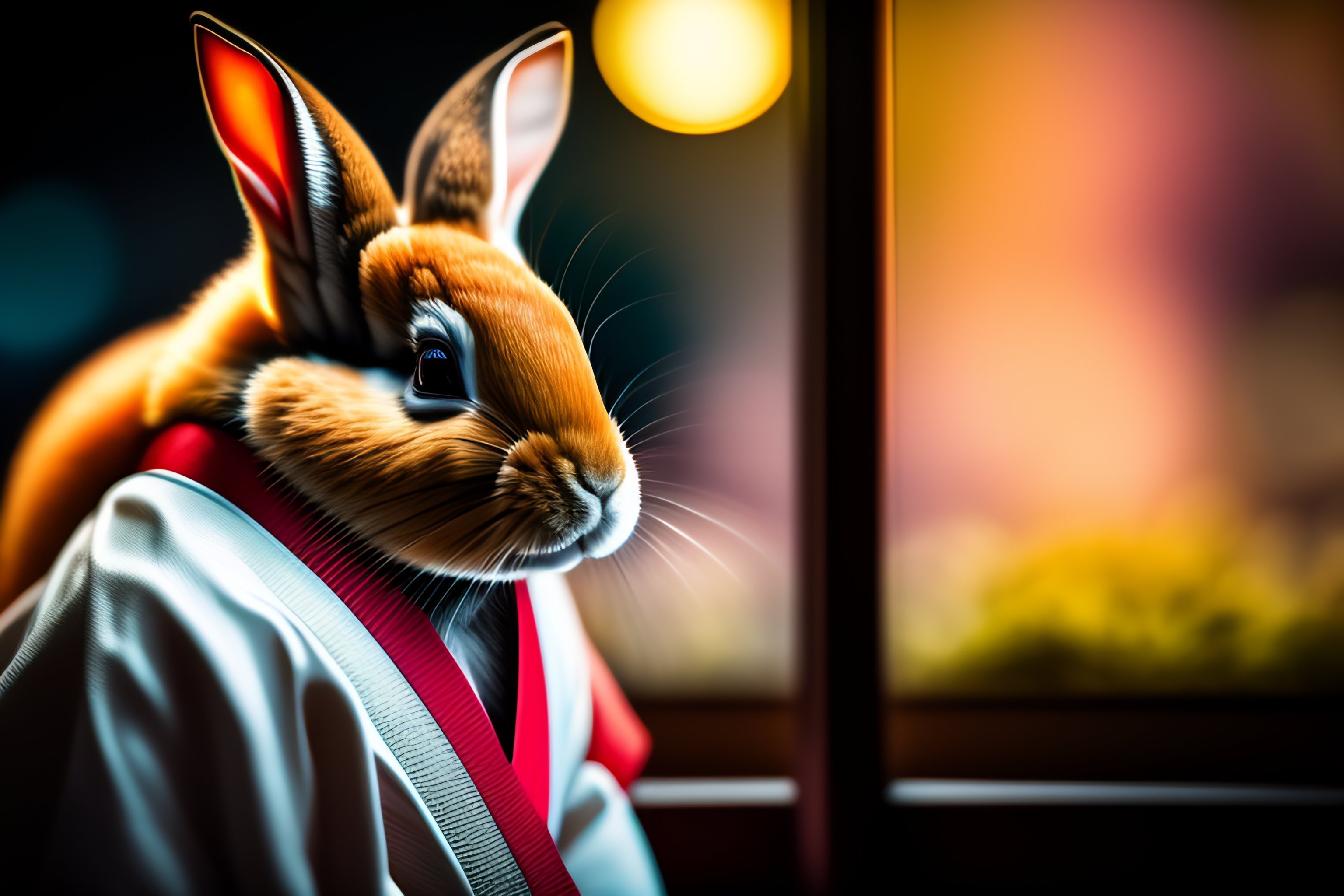 Lexica - (((a karate rabbit in a kimono))) cinematic portrait shot at a ...
