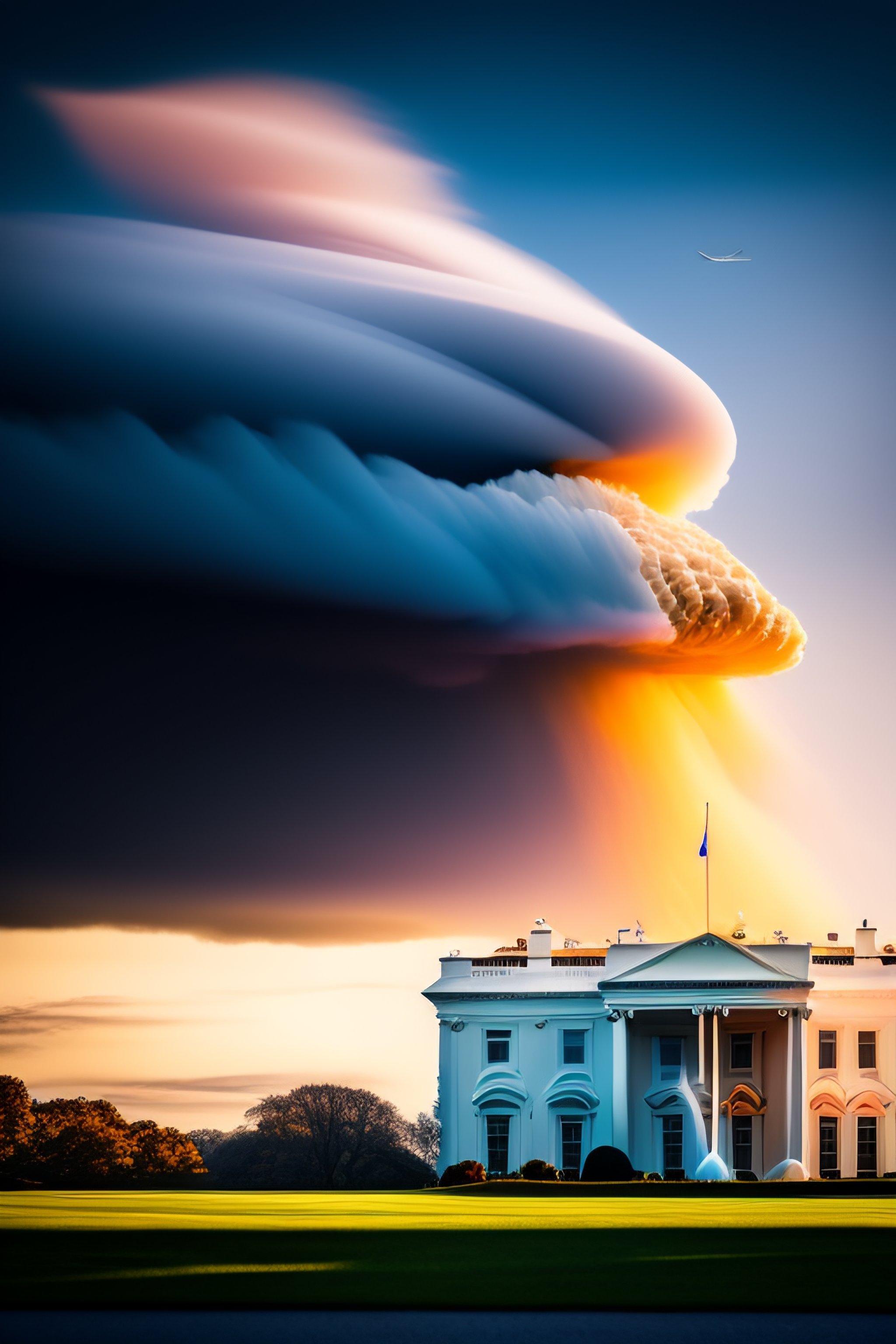 Lexica - Nuclear explosion on the background of the white house in ...