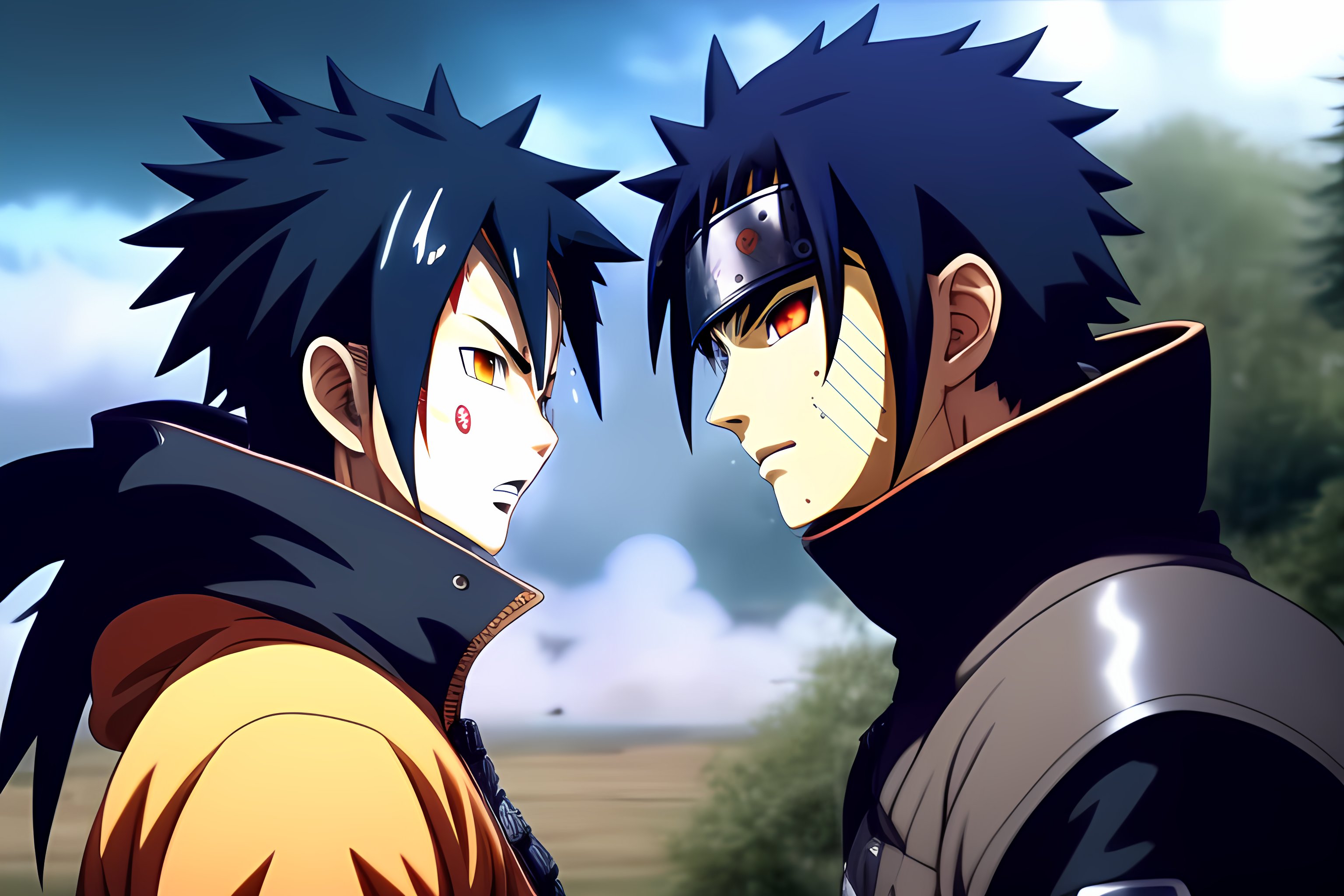 Lexica - Epic fight naruto sasuke raining