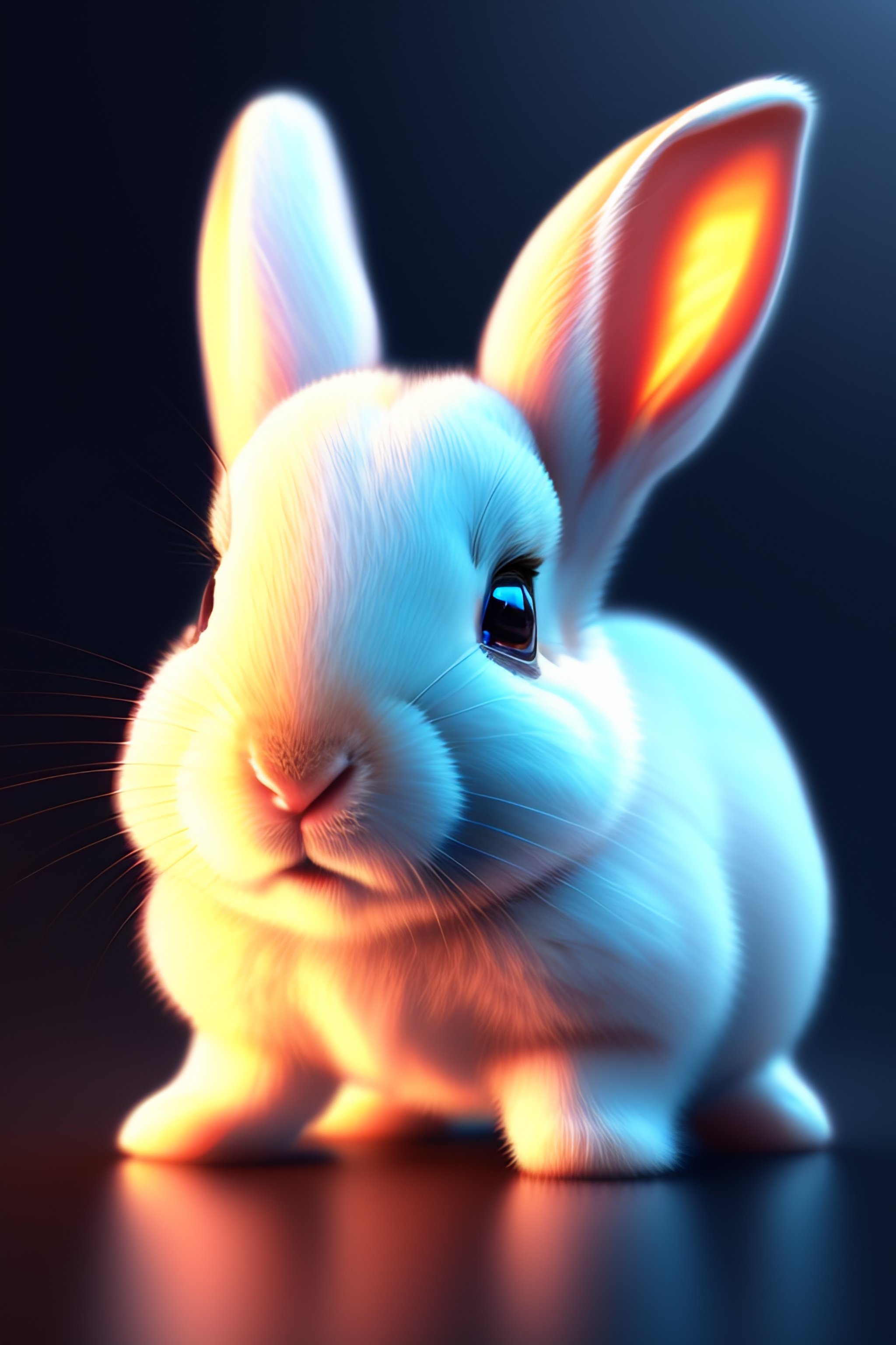 Lexica - A cute adorable baby rabbit made of water crystal with low ...