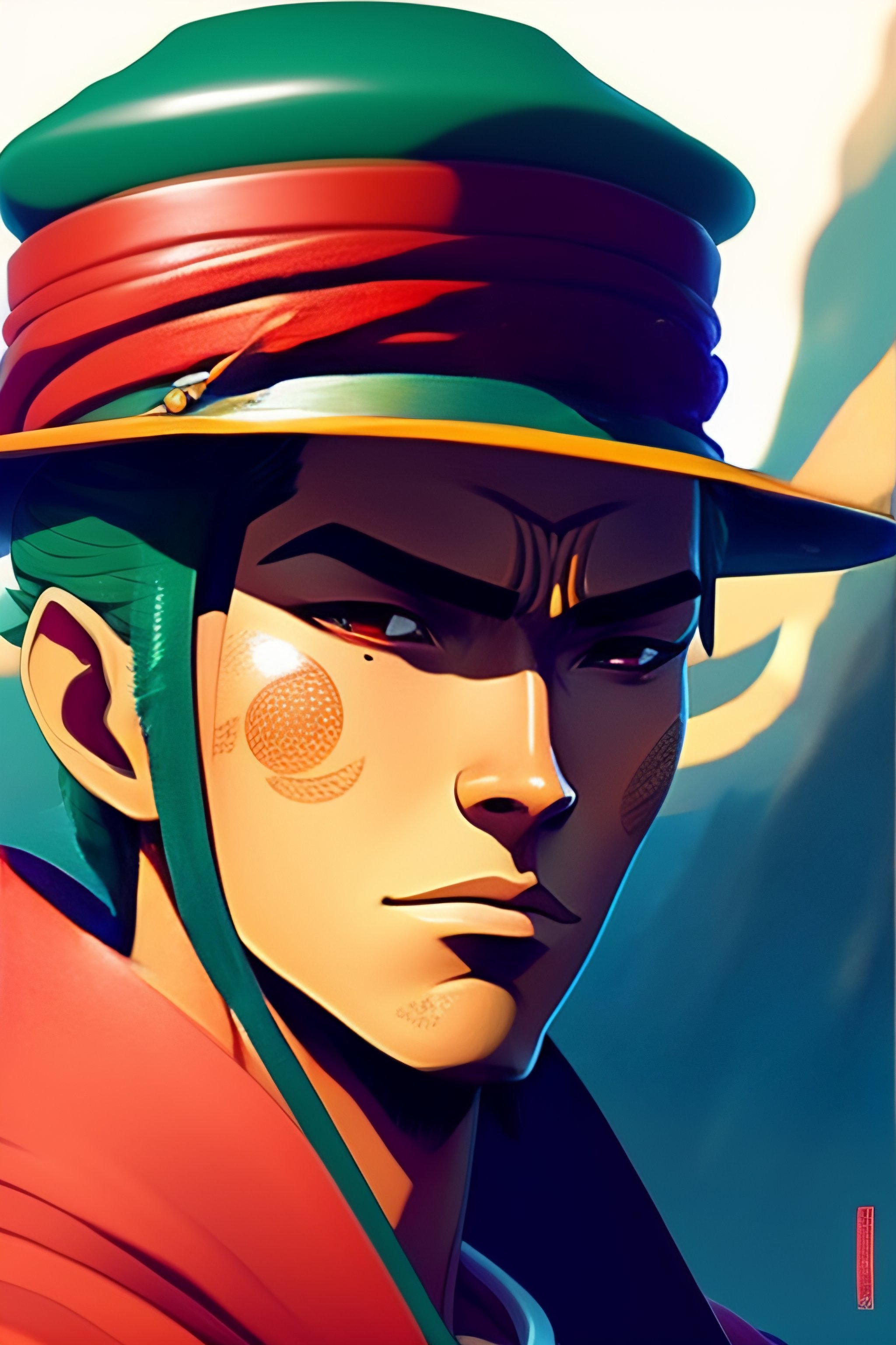 Lexica Roronoa zoro, wano kuni, studio ghibli, james gilleard