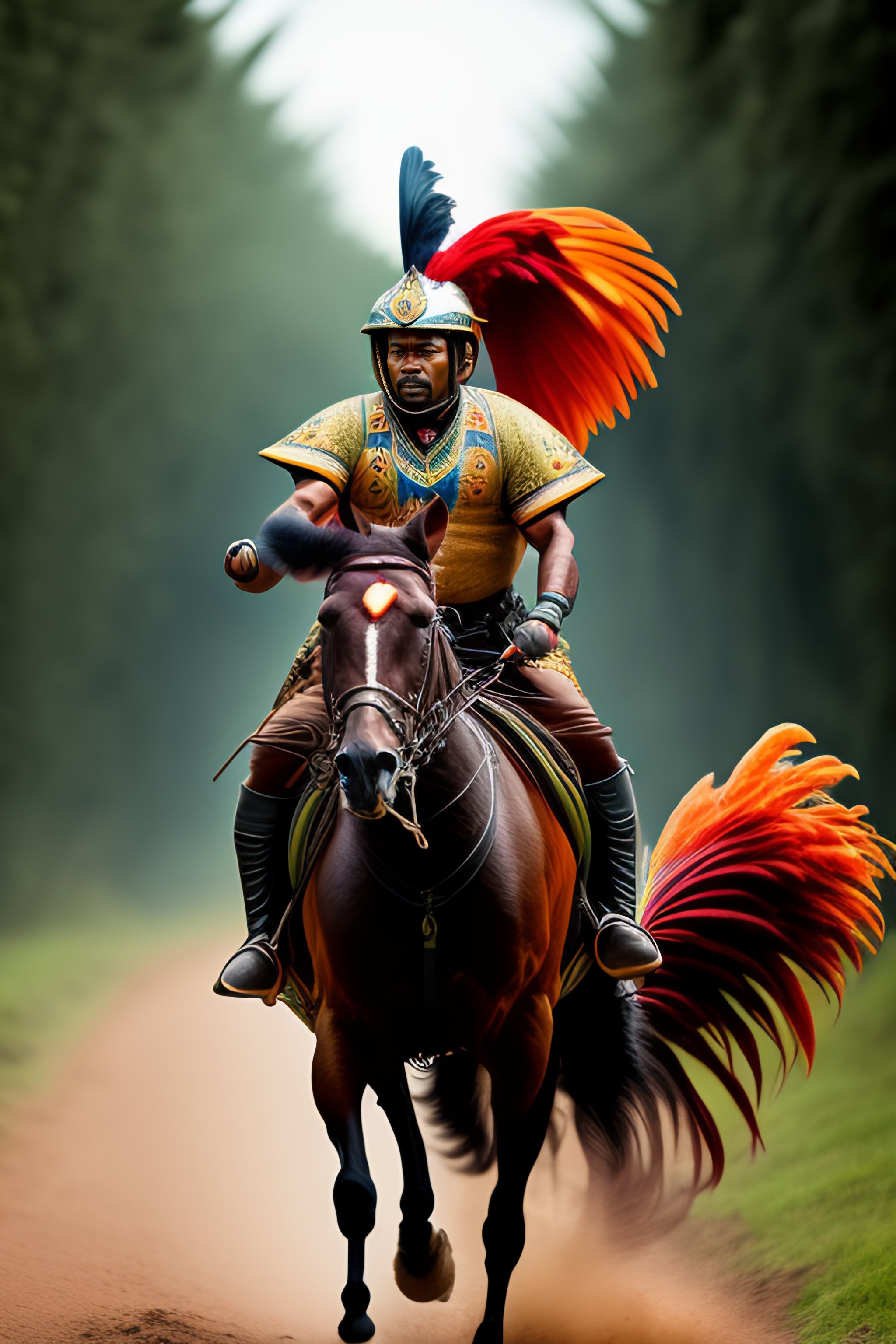 Lexica - Warrior riding massive rooster