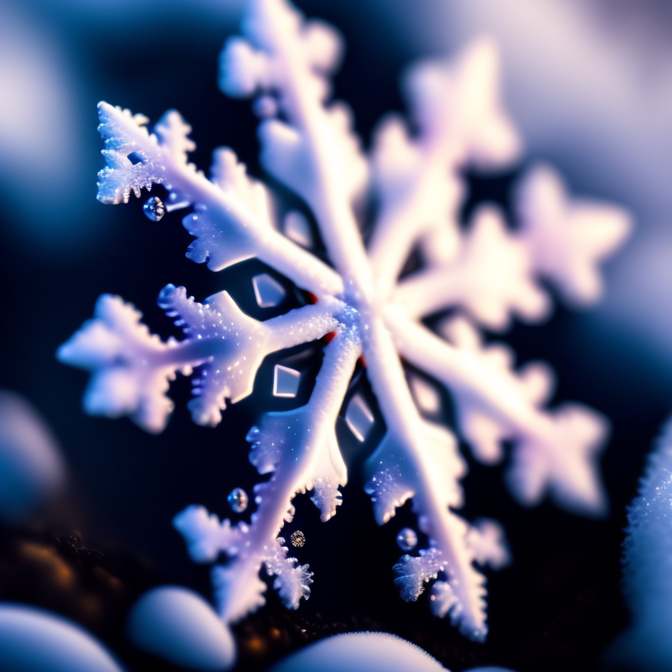 Lexica - Macro photo of beautiful snowflakes