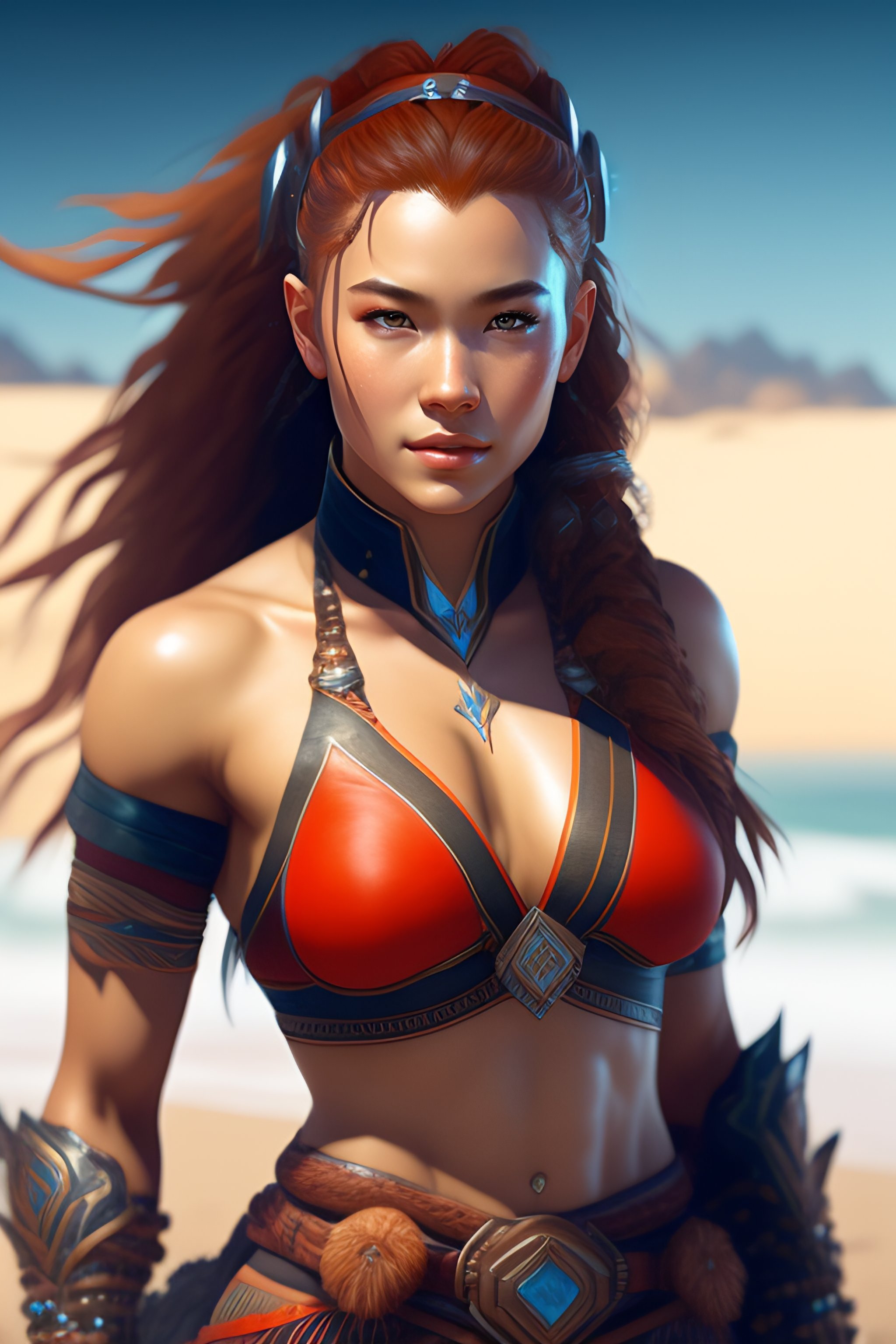 Lexica Zero Dawn Protagonist Aloy In A Bikini Digital Art Pretty