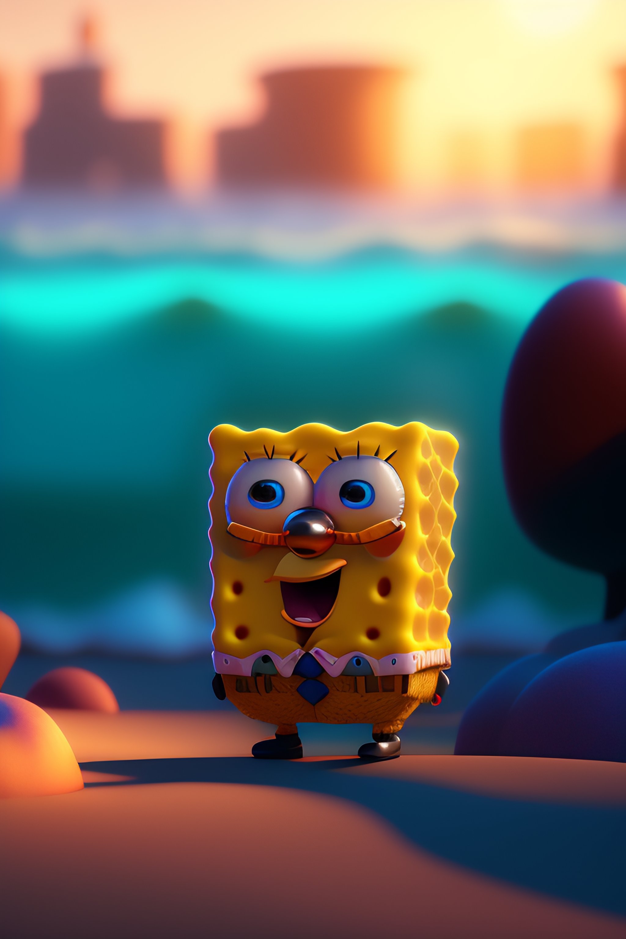 Lexica - SpongeBob SquarePants as a real life character in a Pixar ...