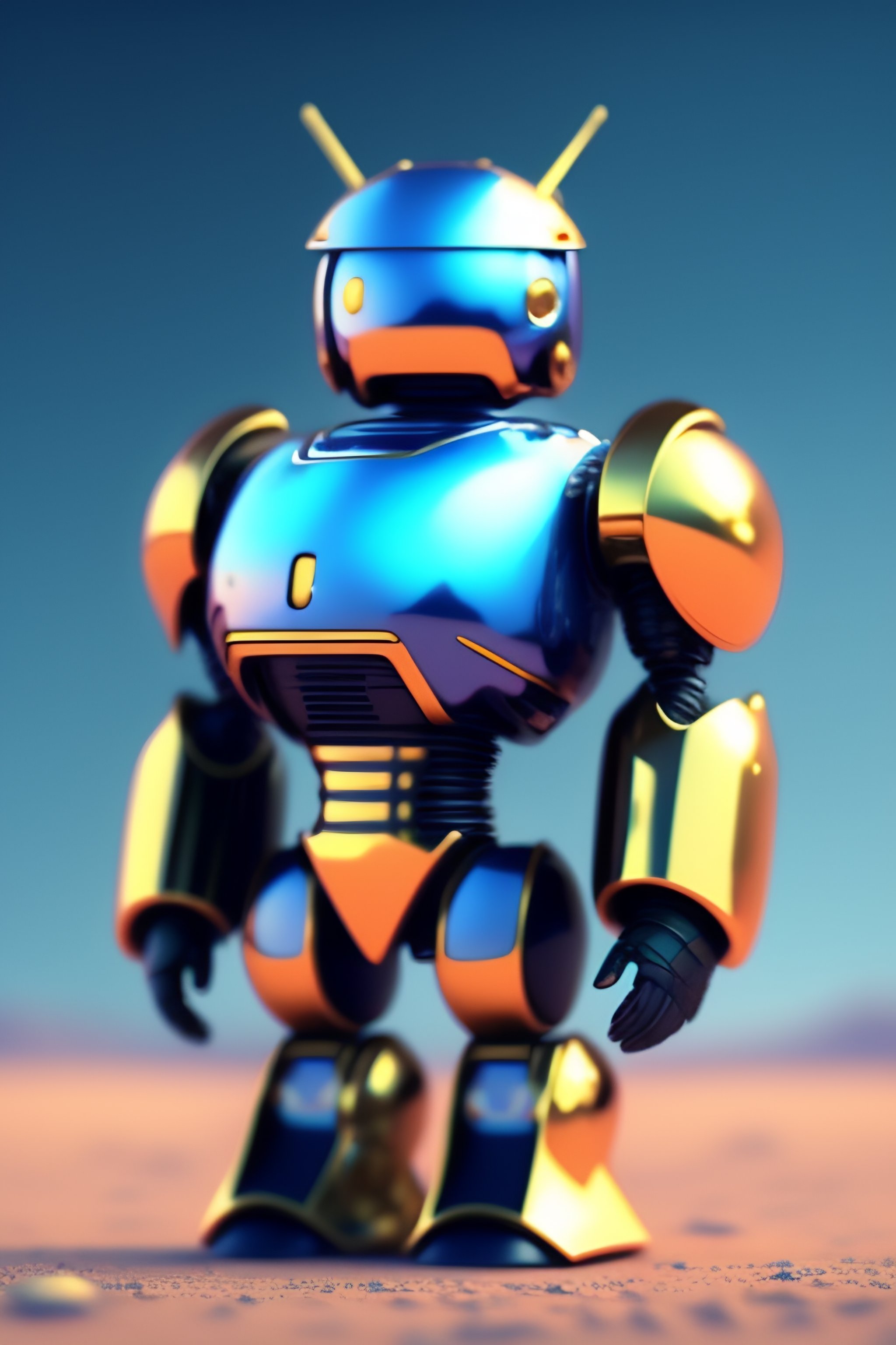 Lexica - Prototype solar powered android robot, clean, blue sky, video ...