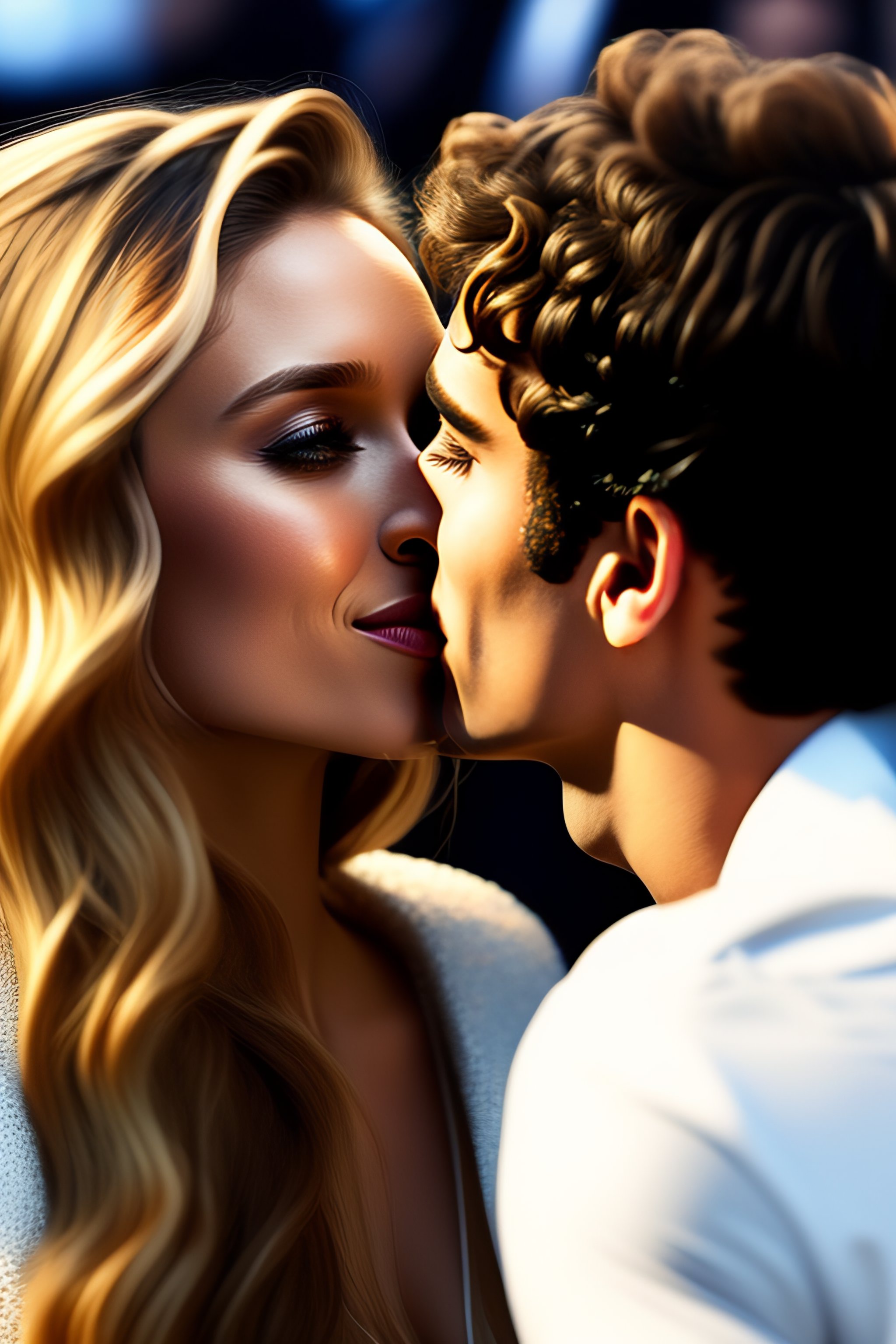 Lexica - Elizabeth Olsen kiss schoolboy, sexy, glamour, realistic, 32k,  Ultra-HD, Cinematic Lighting